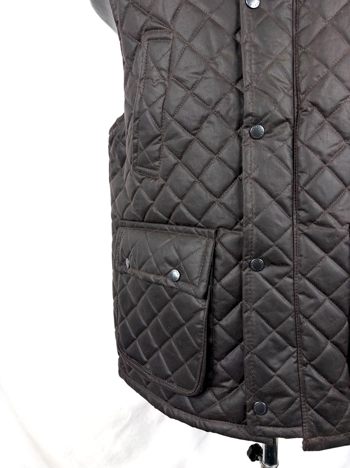 Gilet nuovo da uomo cerato trapuntato inglese colore marrone - Man Wax Brown Quilted Gilet - Shop In London