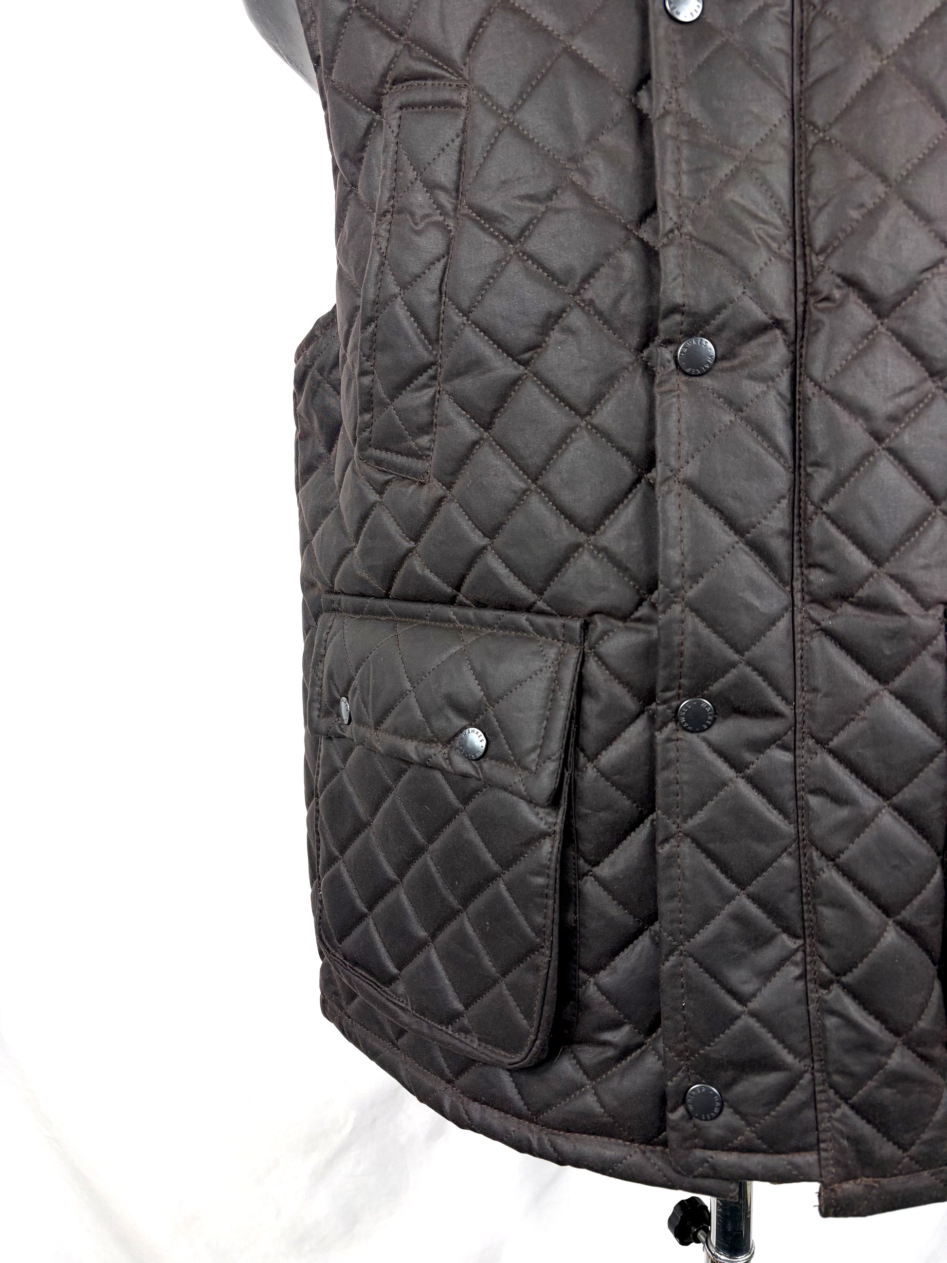 Gilet nuovo da uomo cerato trapuntato inglese colore marrone - Man Wax Brown Quilted Gilet - Shop In London