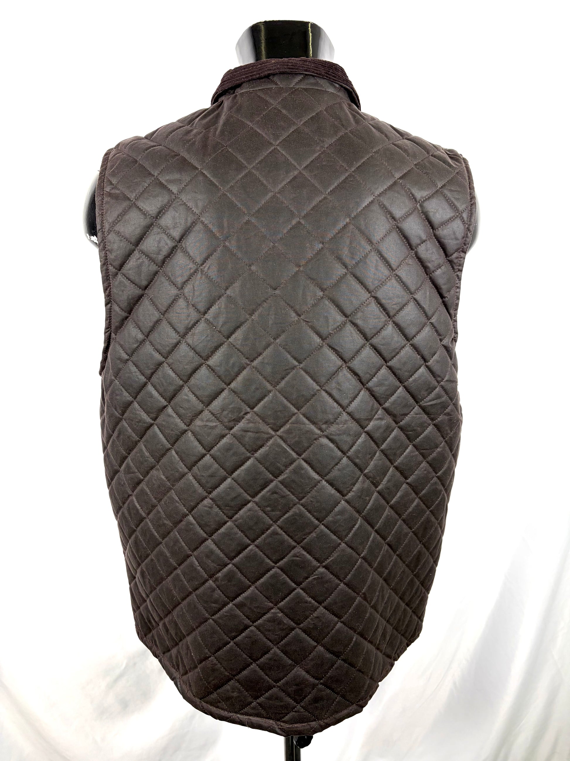 Gilet nuovo da uomo cerato trapuntato inglese colore marrone - Man Wax Brown Quilted Gilet - Shop In London
