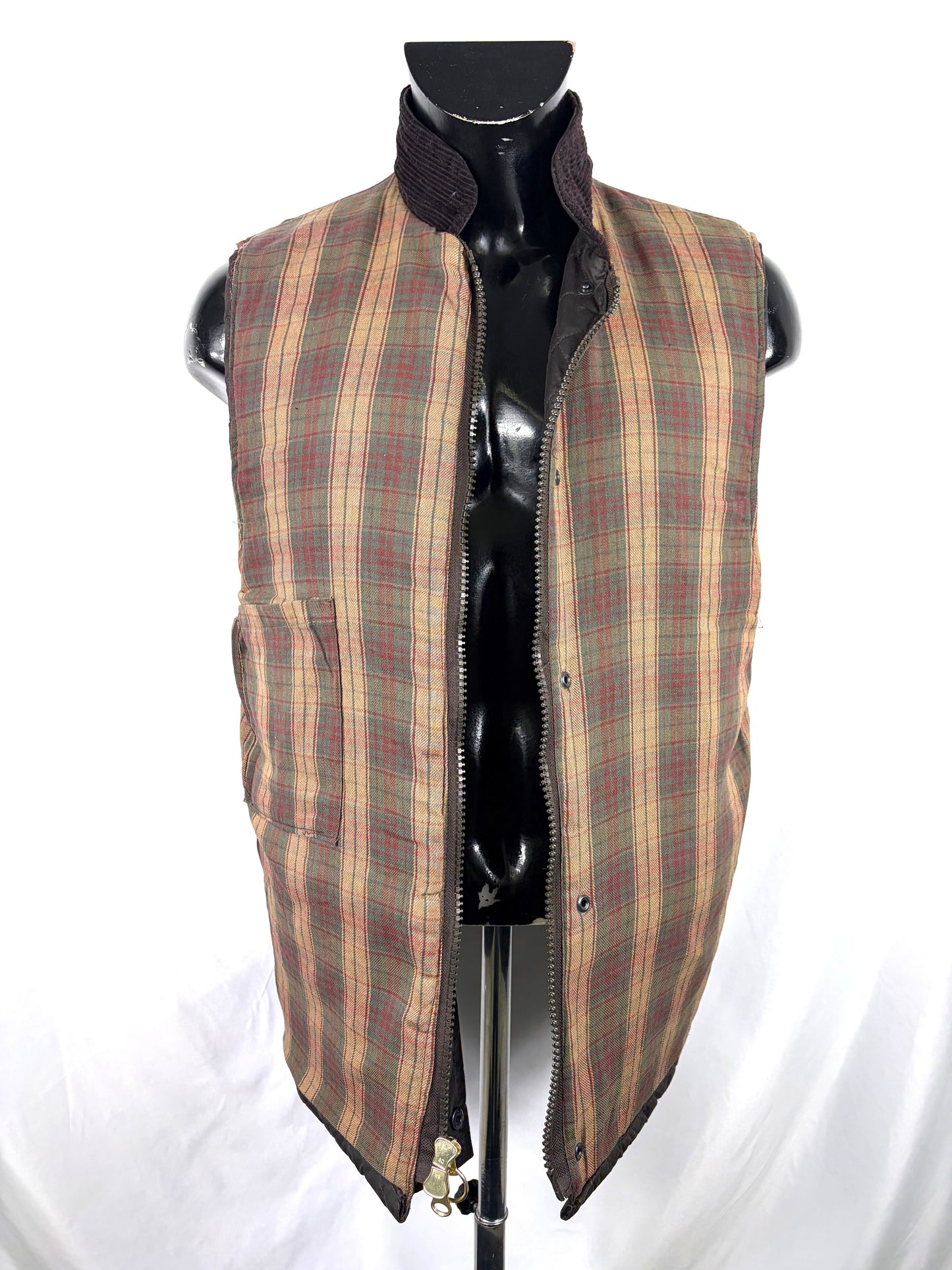 Gilet nuovo da uomo cerato trapuntato inglese colore marrone - Man Wax Brown Quilted Gilet - Shop In London