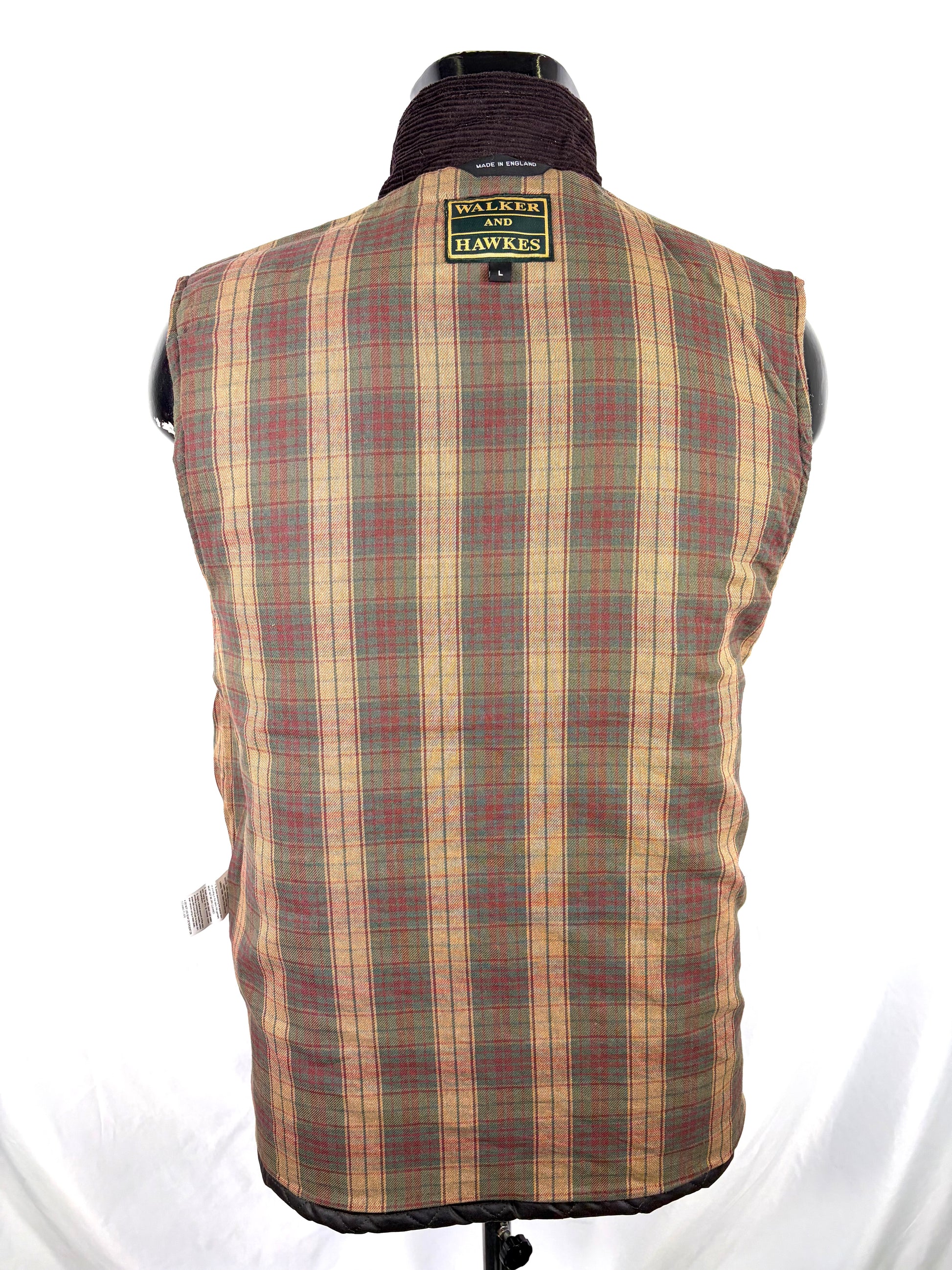 Gilet nuovo da uomo cerato trapuntato inglese colore marrone - Man Wax Brown Quilted Gilet - Shop In London