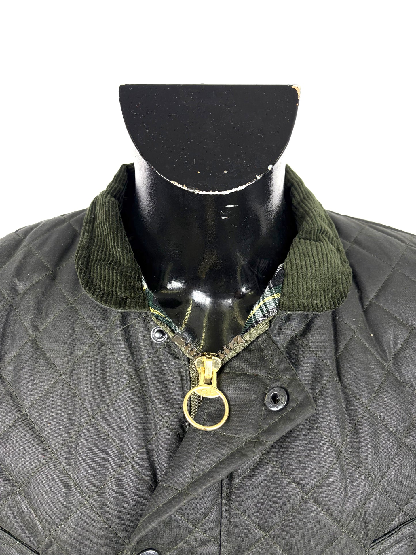 Gilet nuovo da uomo cerato trapuntato inglese colore verde - Man Wax Olive Quilted Gilet - Shop In London