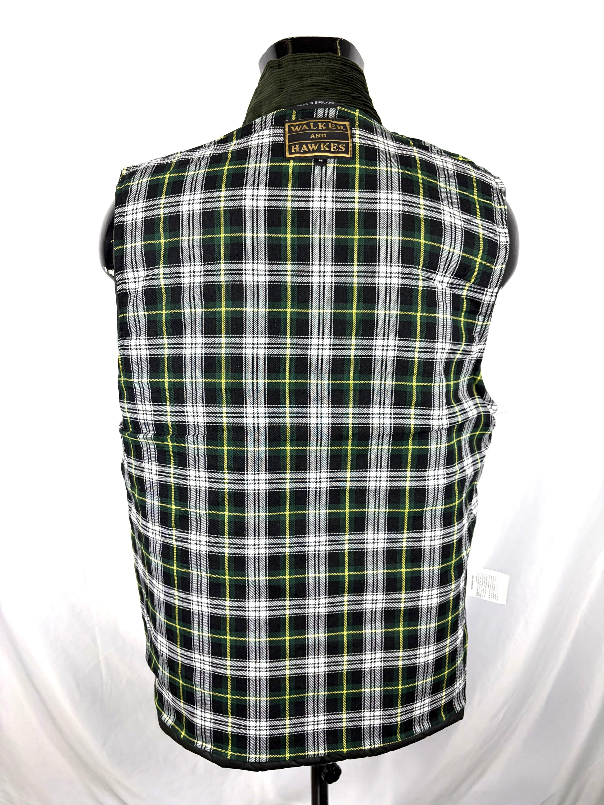 Gilet nuovo da uomo cerato trapuntato inglese colore verde - Man Wax Olive Quilted Gilet - Shop In London