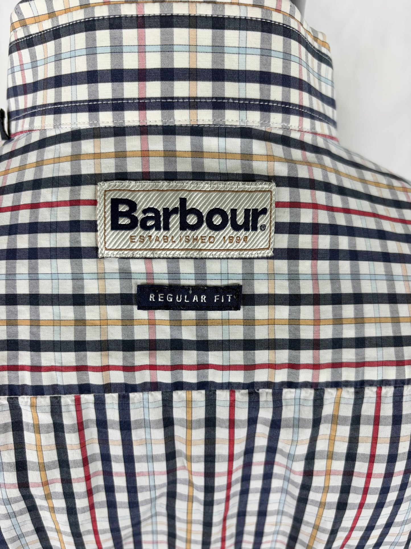 Camicia Barbour da uomo bianca in tartan in cotone taglia Large - Shop In London