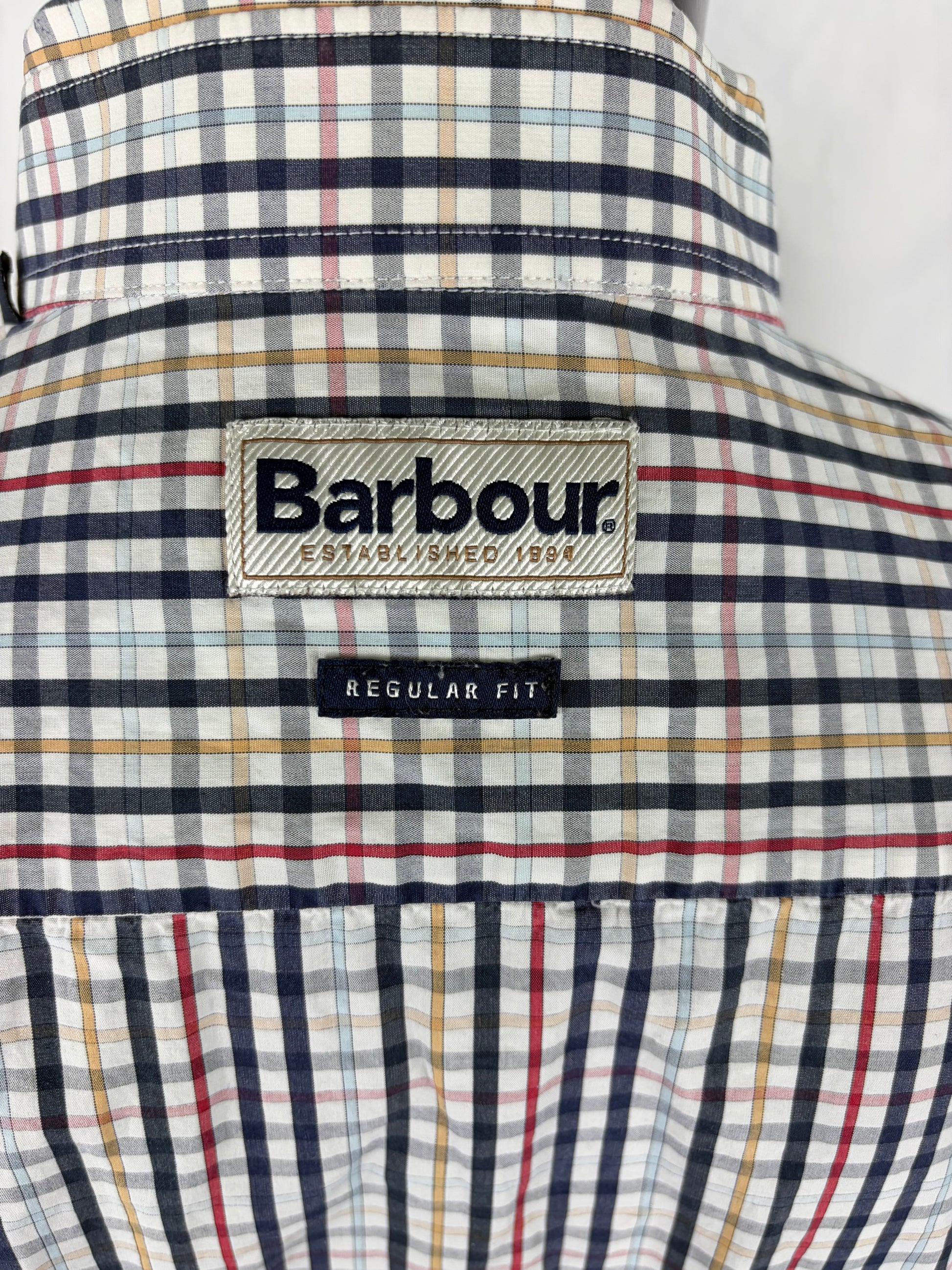 Camicia Barbour da uomo bianca in tartan in cotone taglia Large - Shop In London