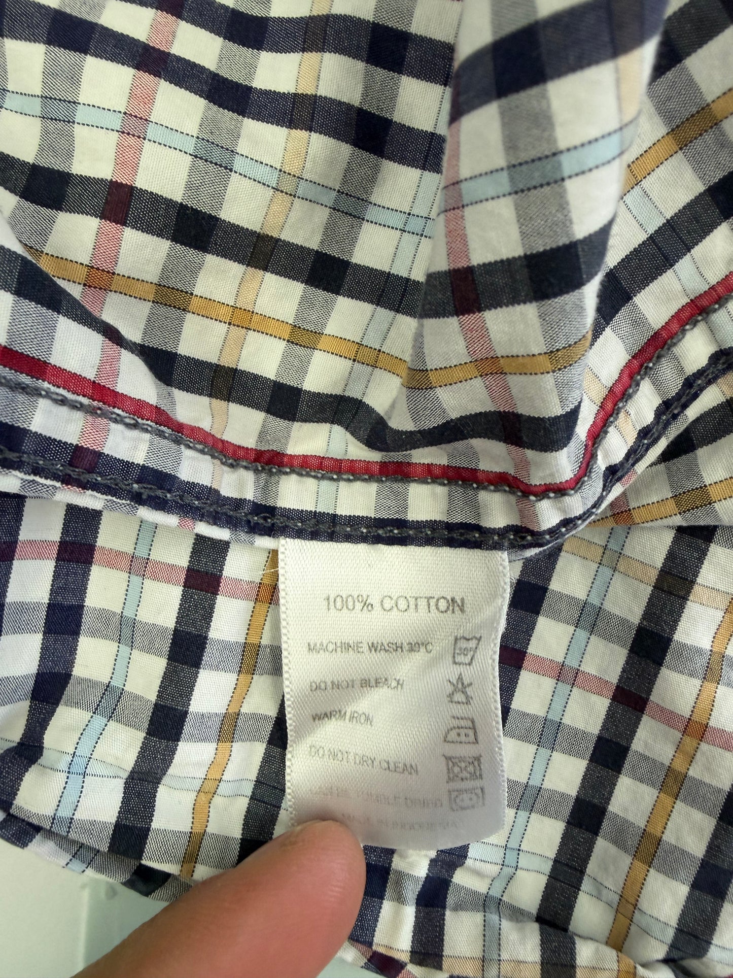 Camicia Barbour da uomo bianca in tartan in cotone taglia Large - Shop In London