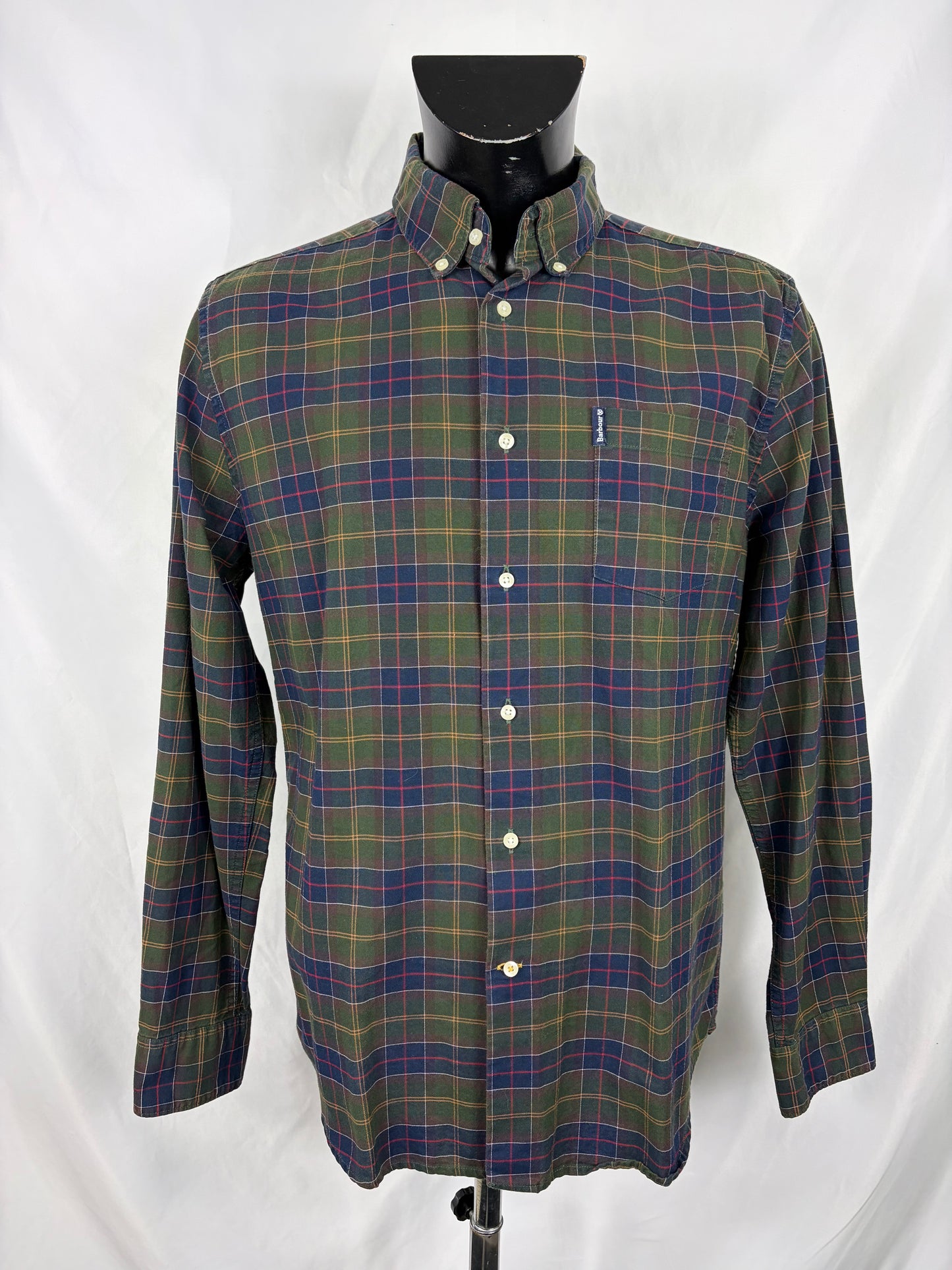 Camicia Barbour da uomo verde in tartan in cotone taglia Large - Shop In London