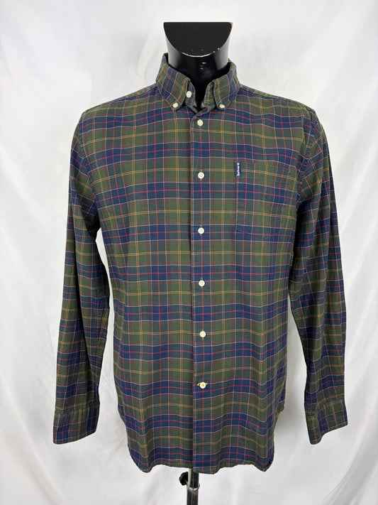Camicia Barbour da uomo verde in tartan in cotone taglia Large - Shop In London