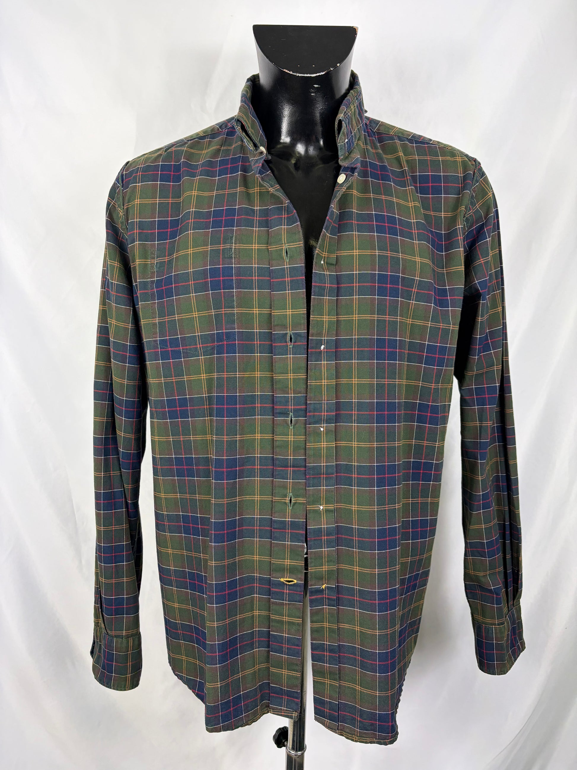 Camicia Barbour da uomo verde in tartan in cotone taglia Large - Shop In London