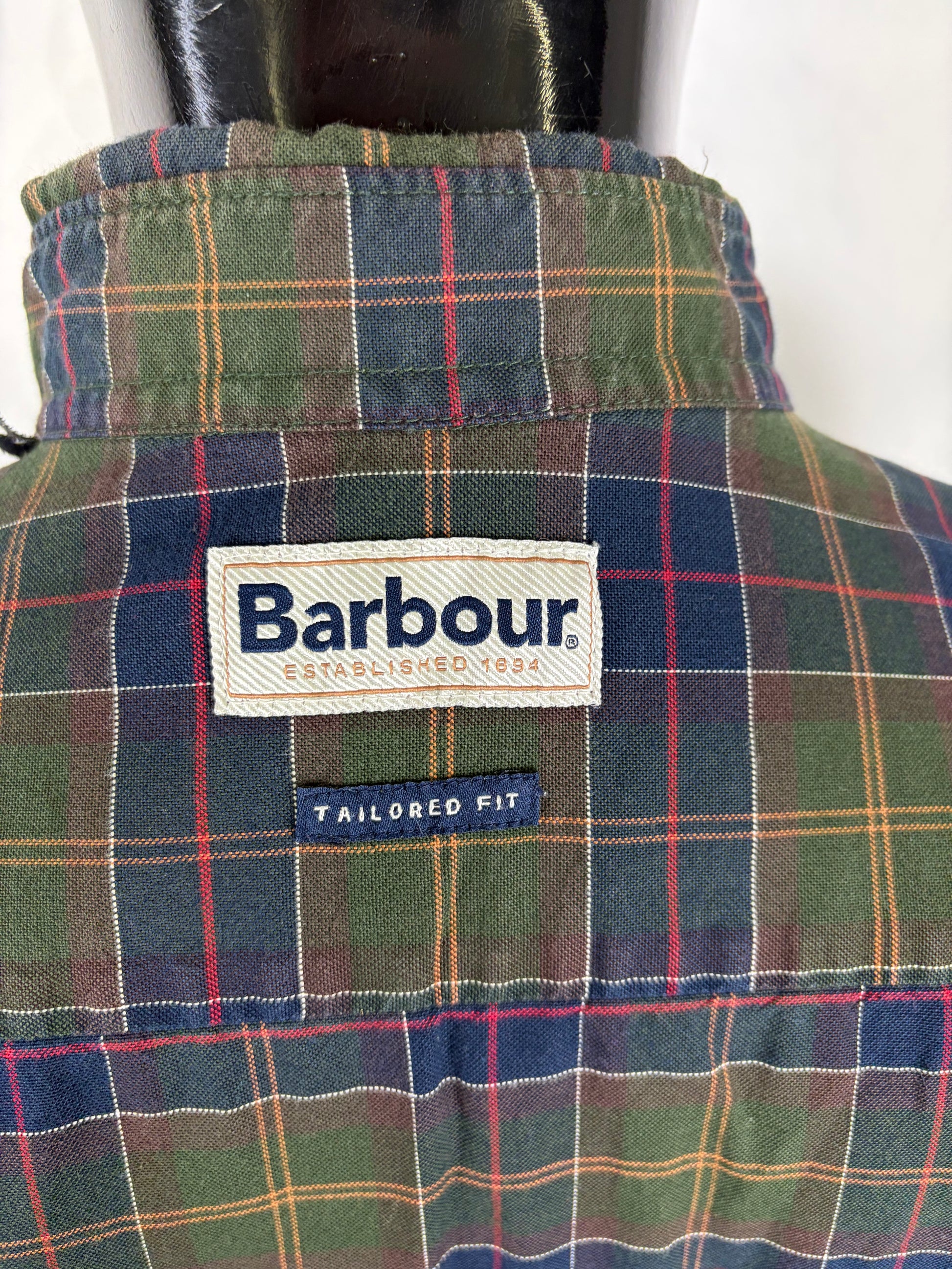 Camicia Barbour da uomo verde in tartan in cotone taglia Large - Shop In London