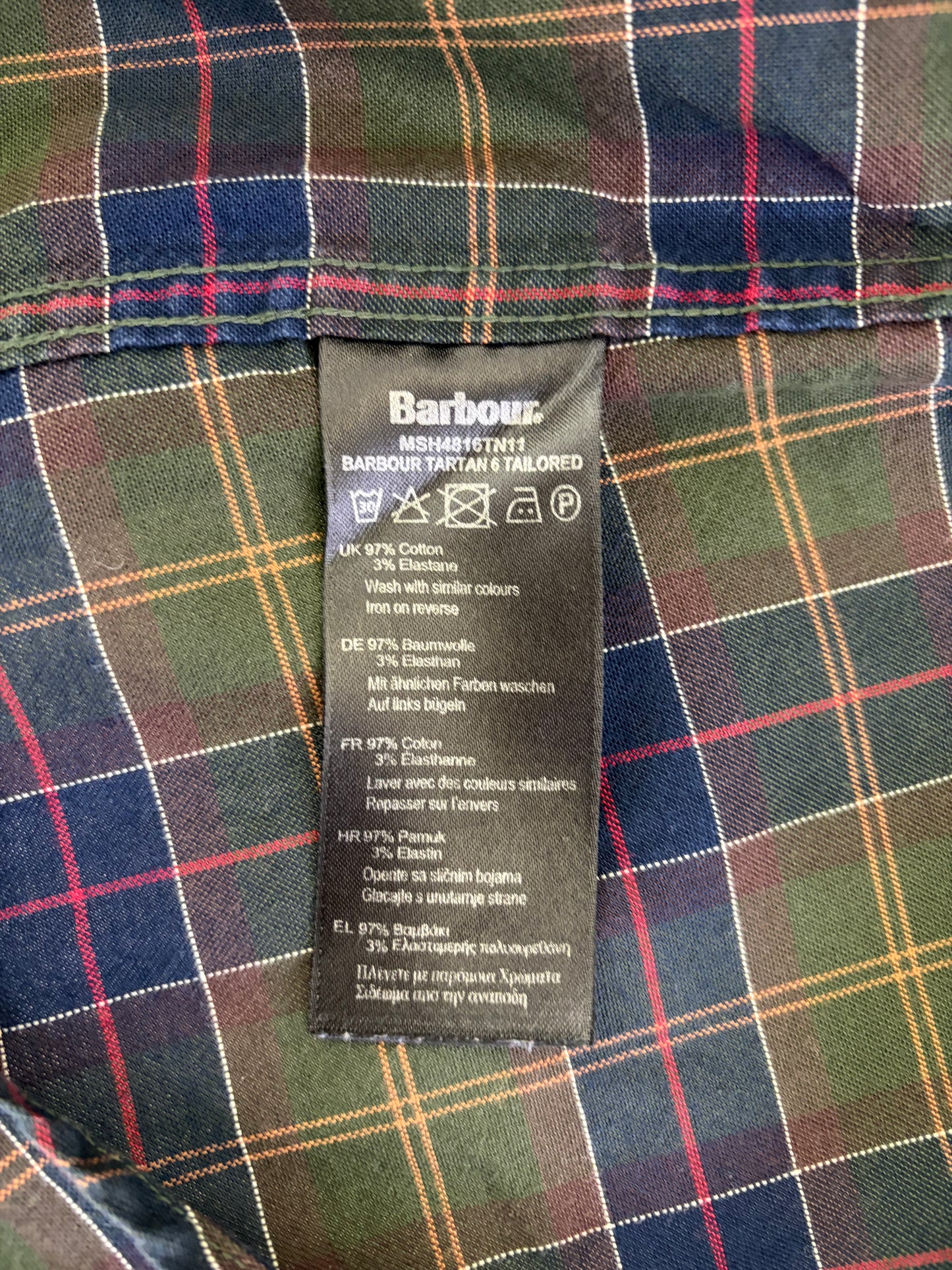 Camicia Barbour da uomo verde in tartan in cotone taglia Large - Shop In London