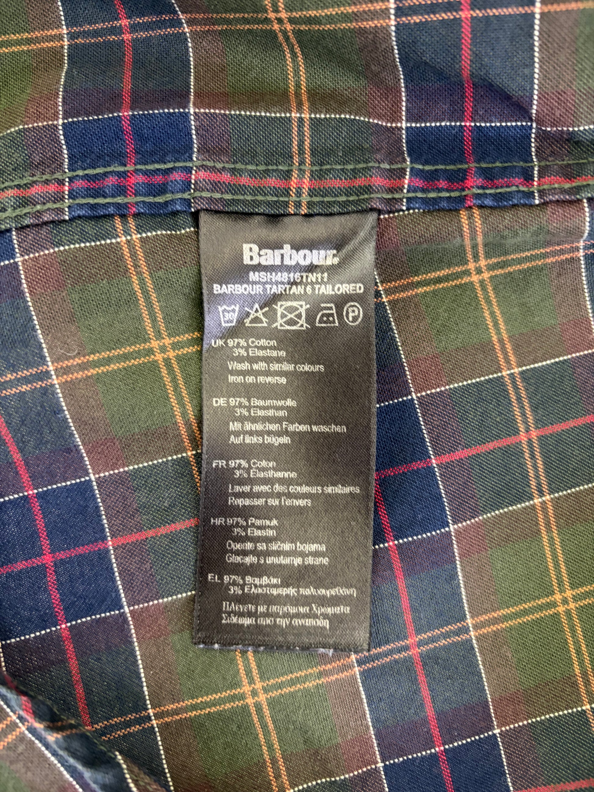 Camicia Barbour da uomo verde in tartan in cotone taglia Large - Shop In London