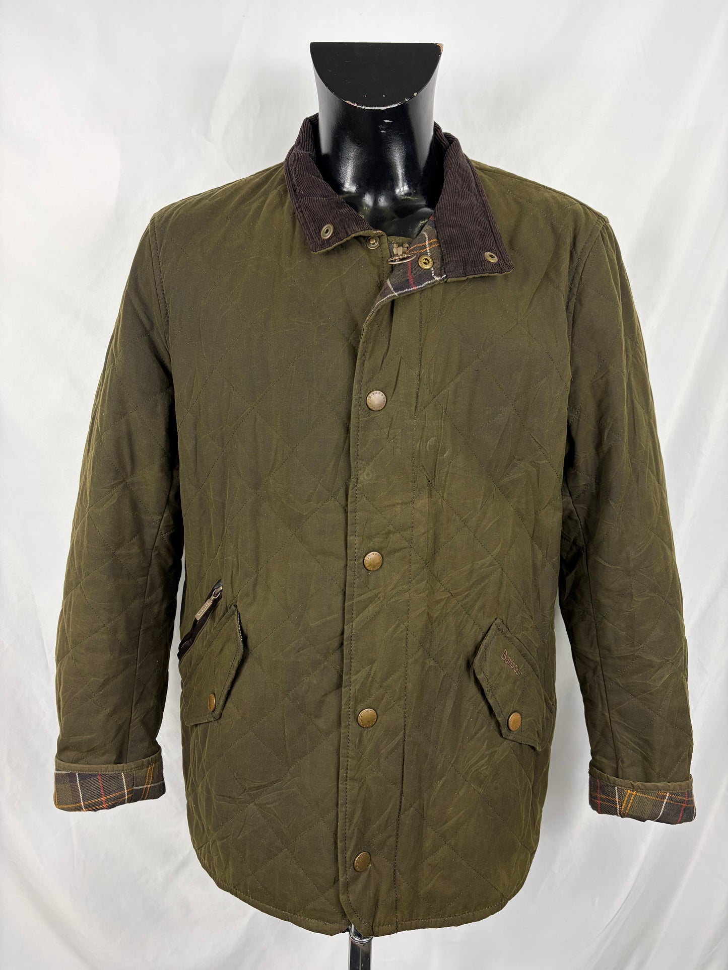 Giacca Barbour Verde cerata Chelsea wax quilt Large - Man Wax Chelsea quilt jacket size L - Shop In London