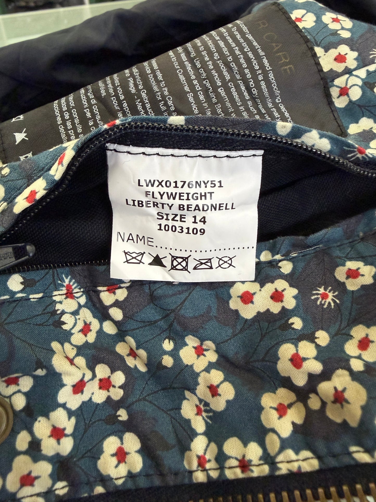 Giacca Barbour Flyweight Liberty Beadnell blu UK14 medium - Navy Flyweight Liberty Beadnell UK14 tg. 44