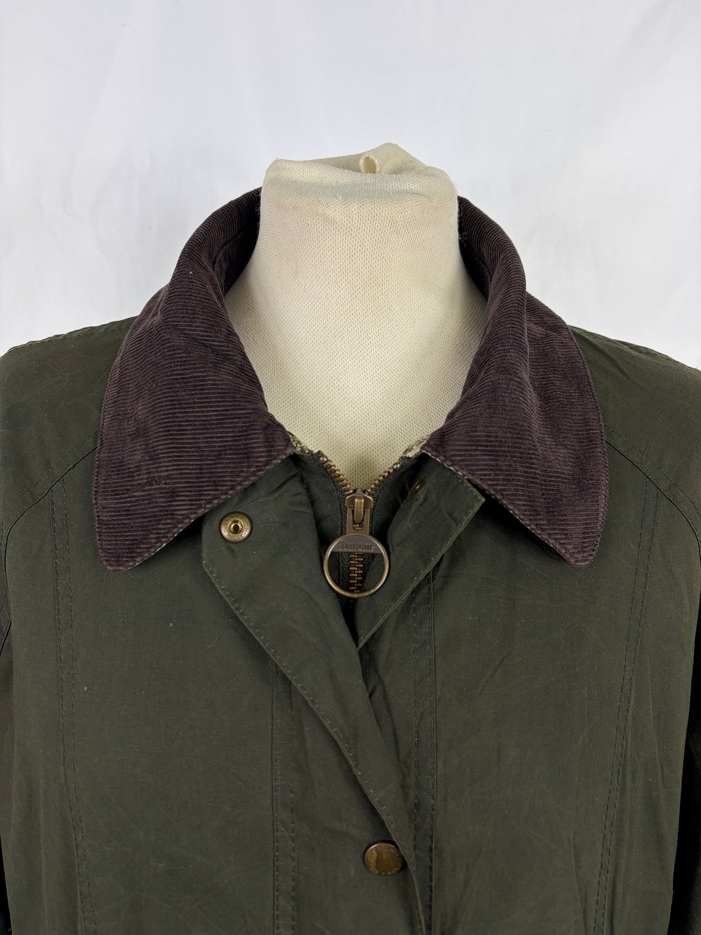 Giacca Barbour verde Beadnell leggera UK16 -Green printed Beadnell lady Flyweight  jacket UK16 tg. 46