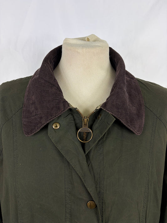 Giacca Barbour verde Beadnell leggera UK16 -Green printed Beadnell lady Flyweight  jacket UK16 tg. 46
