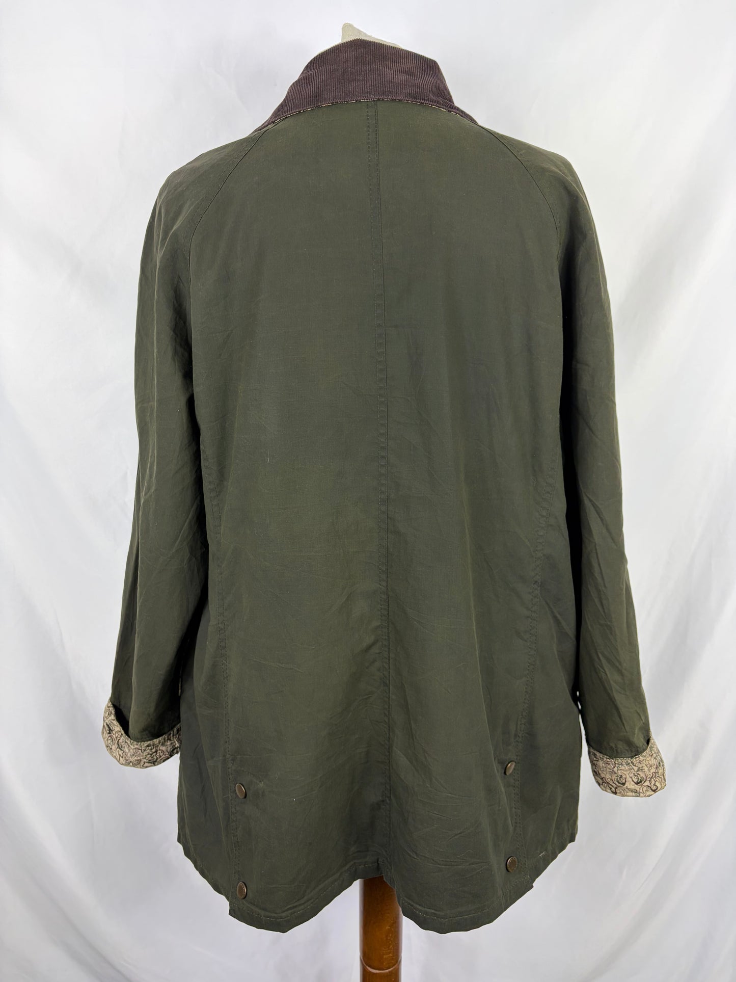 Giacca Barbour verde Beadnell leggera UK16 -Green printed Beadnell lady Flyweight  jacket UK16 tg. 46