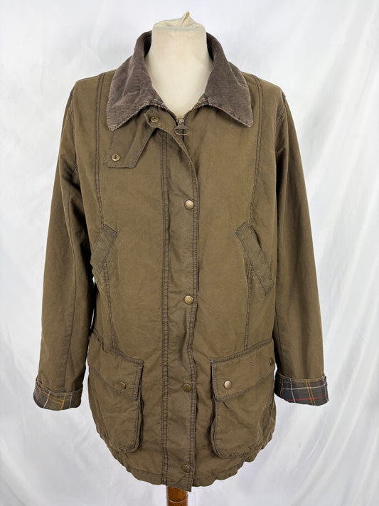 Giacca Barbour verde oliva Vintage Beadnell Uk 18 tg.48 -Olive Vintage Beadnell Size uk18 - Shop In London