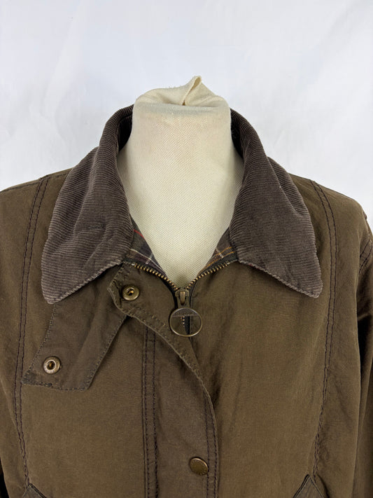 Giacca Barbour verde oliva Vintage Beadnell Uk 18 tg.48 -Olive Vintage Beadnell Size uk18 - Shop In London
