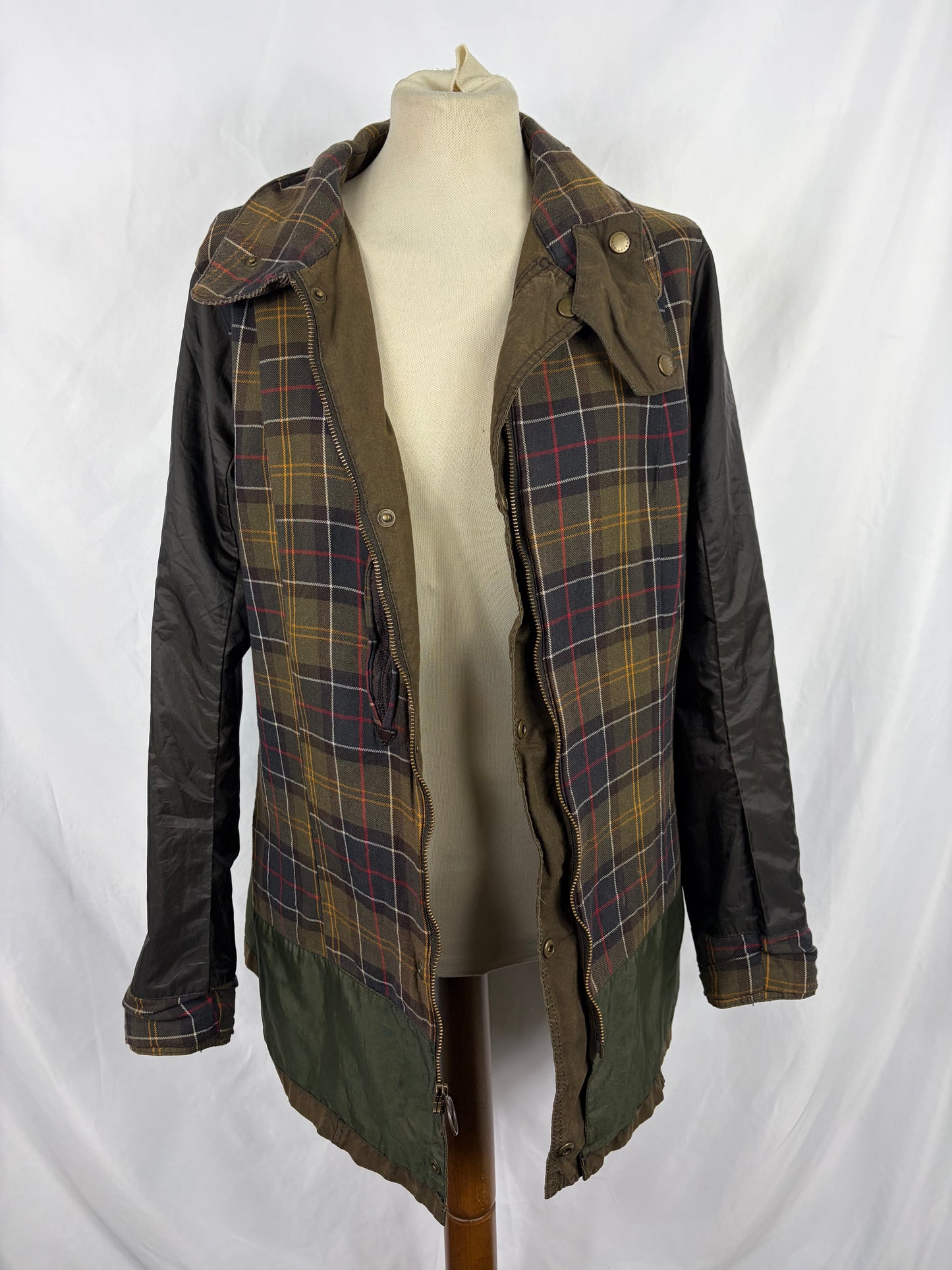 Giacca Barbour verde oliva Vintage Beadnell Uk 18 tg.48 -Olive Vintage Beadnell Size uk18