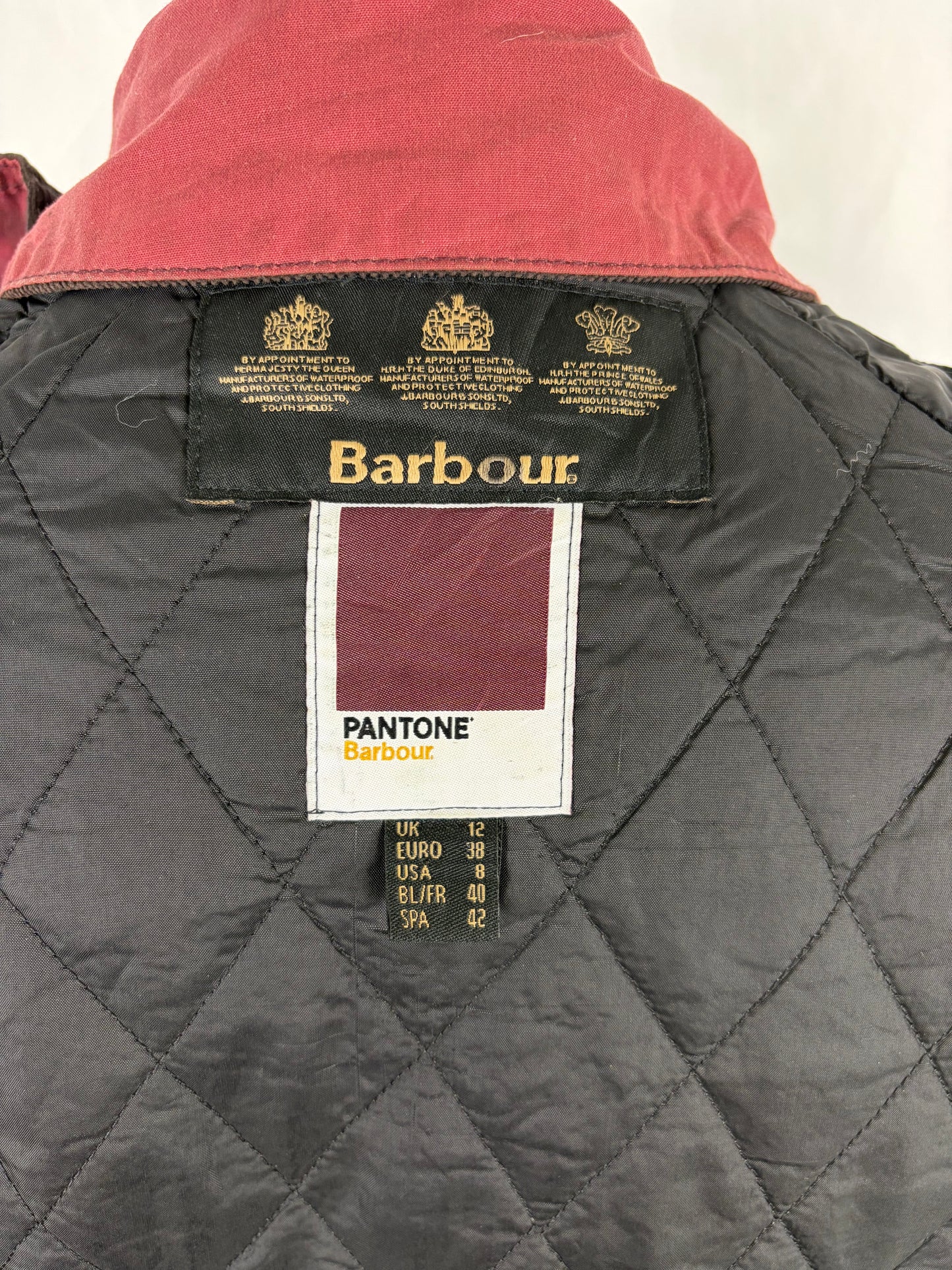 Giacca Barbour donna rosa Pantone Hexachrome Uk 12 Medium-Lady  Wax Jacket uk 12 size M