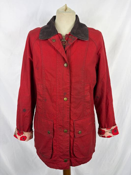 Giacca Barbour Print Beadnell rosso UK10 Small- Red Print Beadnell Lady Jacket UK10 tg 40 - Shop In London