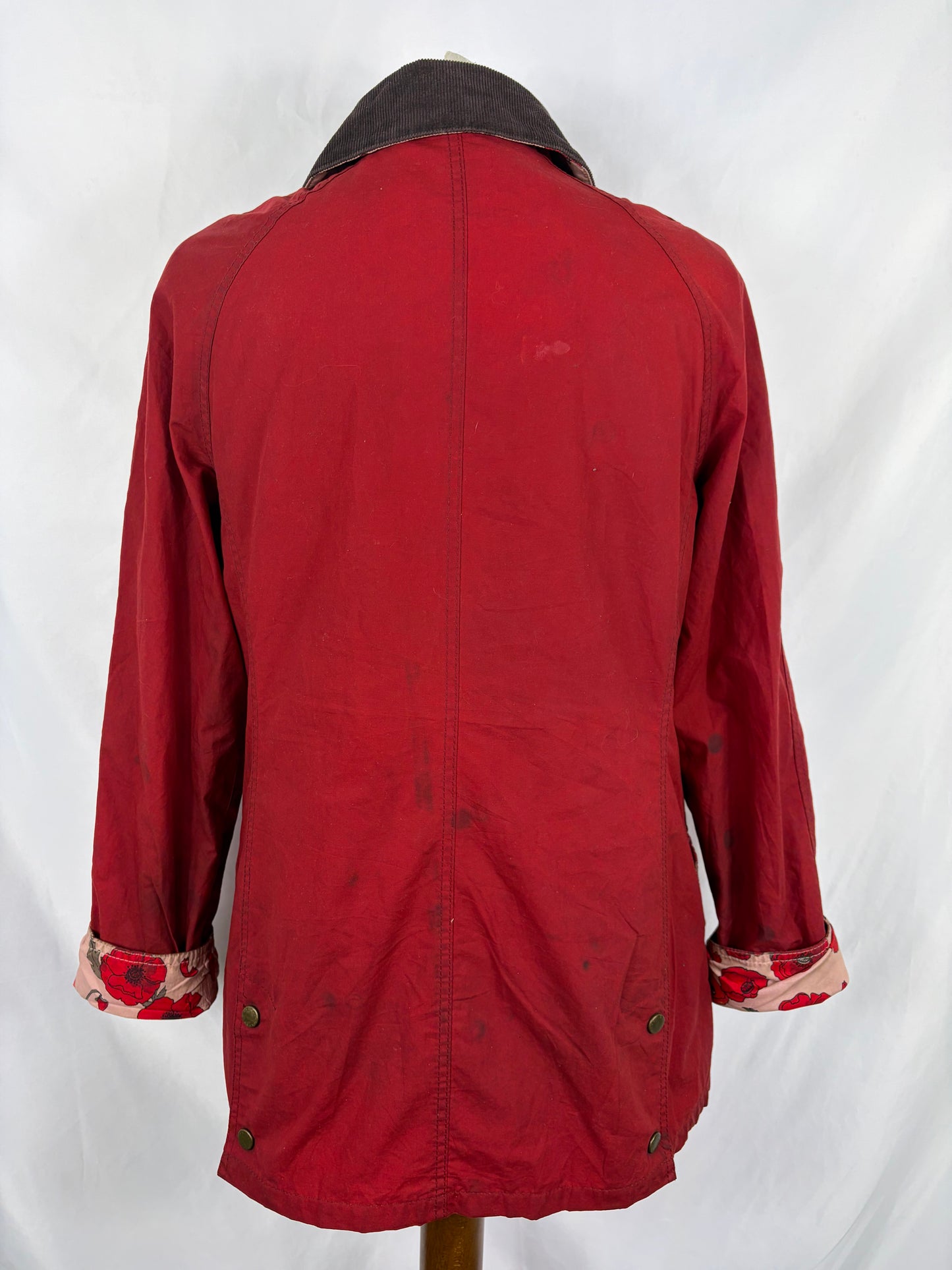 Giacca Barbour Print Beadnell rosso UK10 Small- Red Print Beadnell Lady Jacket UK10 tg 40
