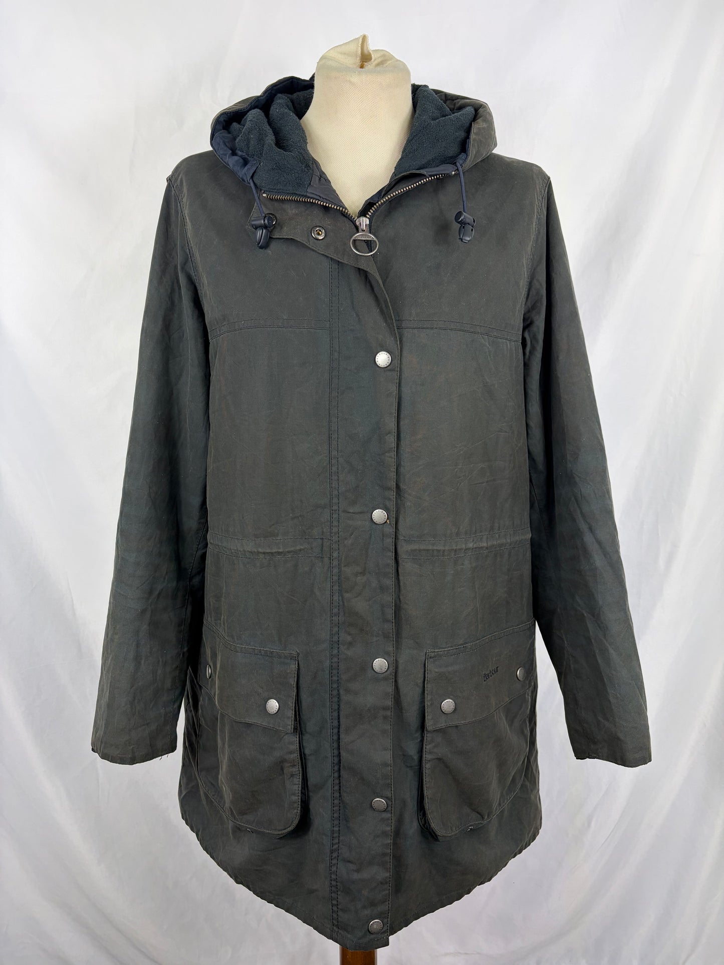 Giacca Barbour blu da donna Winter Durham Uk16 tg.44/46 - Navy Winter Lady Durham Wax Jacket Size uk16