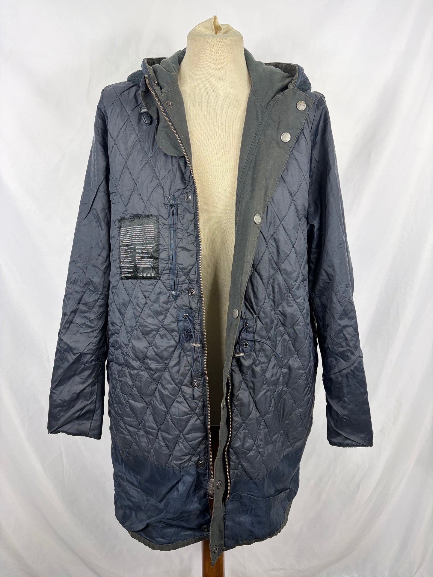 Giacca Barbour blu da donna Winter Durham Uk16 tg.44/46 - Navy Winter Lady Durham Wax Jacket Size uk16