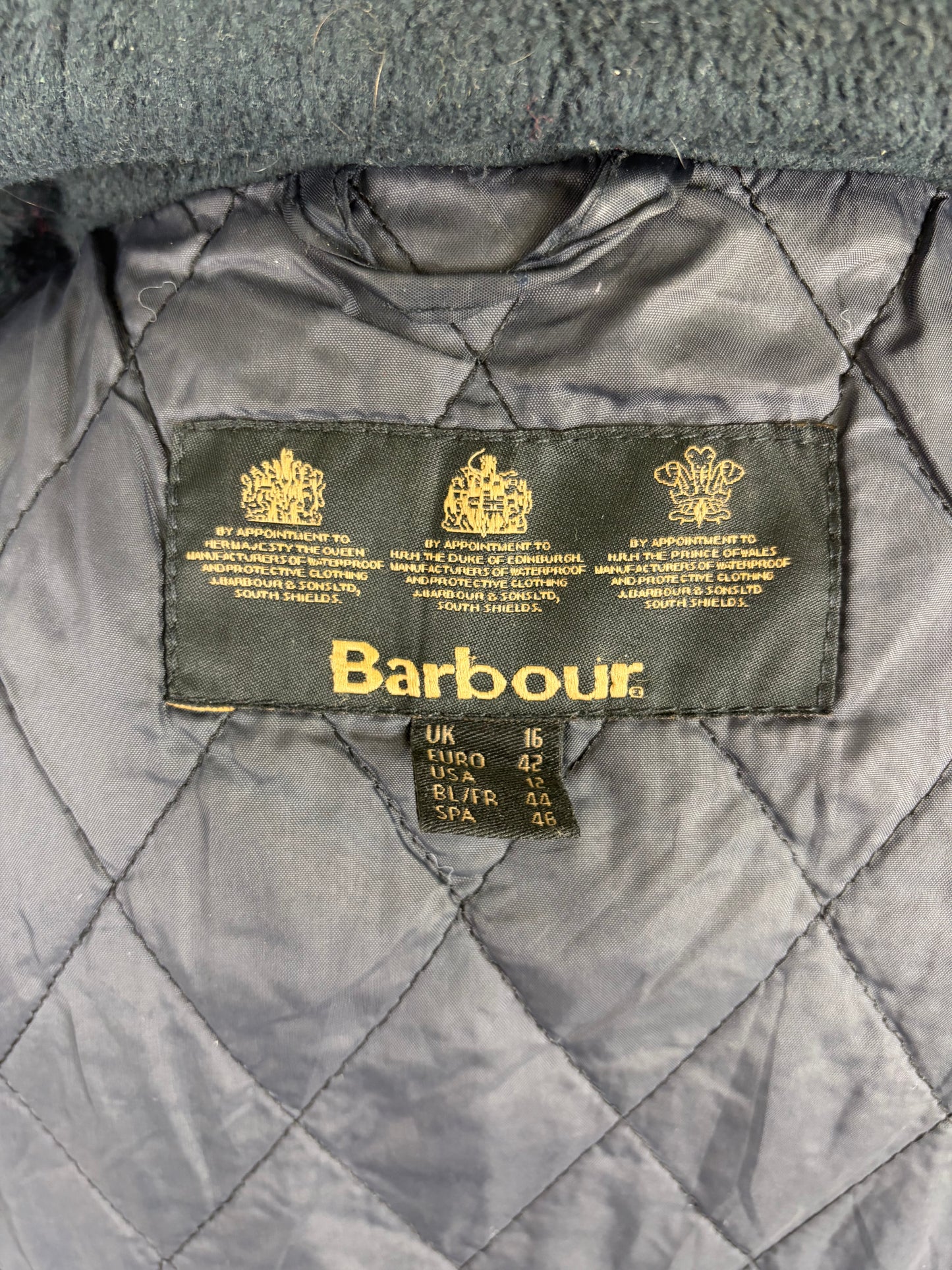 Giacca Barbour blu da donna Winter Durham Uk16 tg.44/46 - Navy Winter Lady Durham Wax Jacket Size uk16