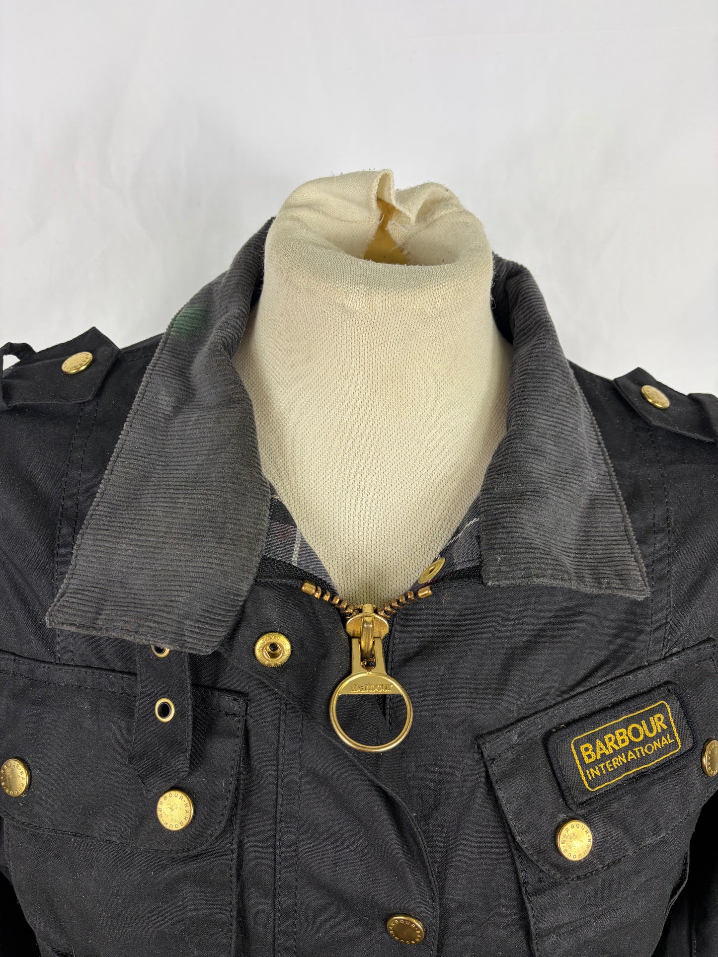 Giacca Barbour International Donna Medium UK14 -Lady International Black jacket size uk14 tg.42/44