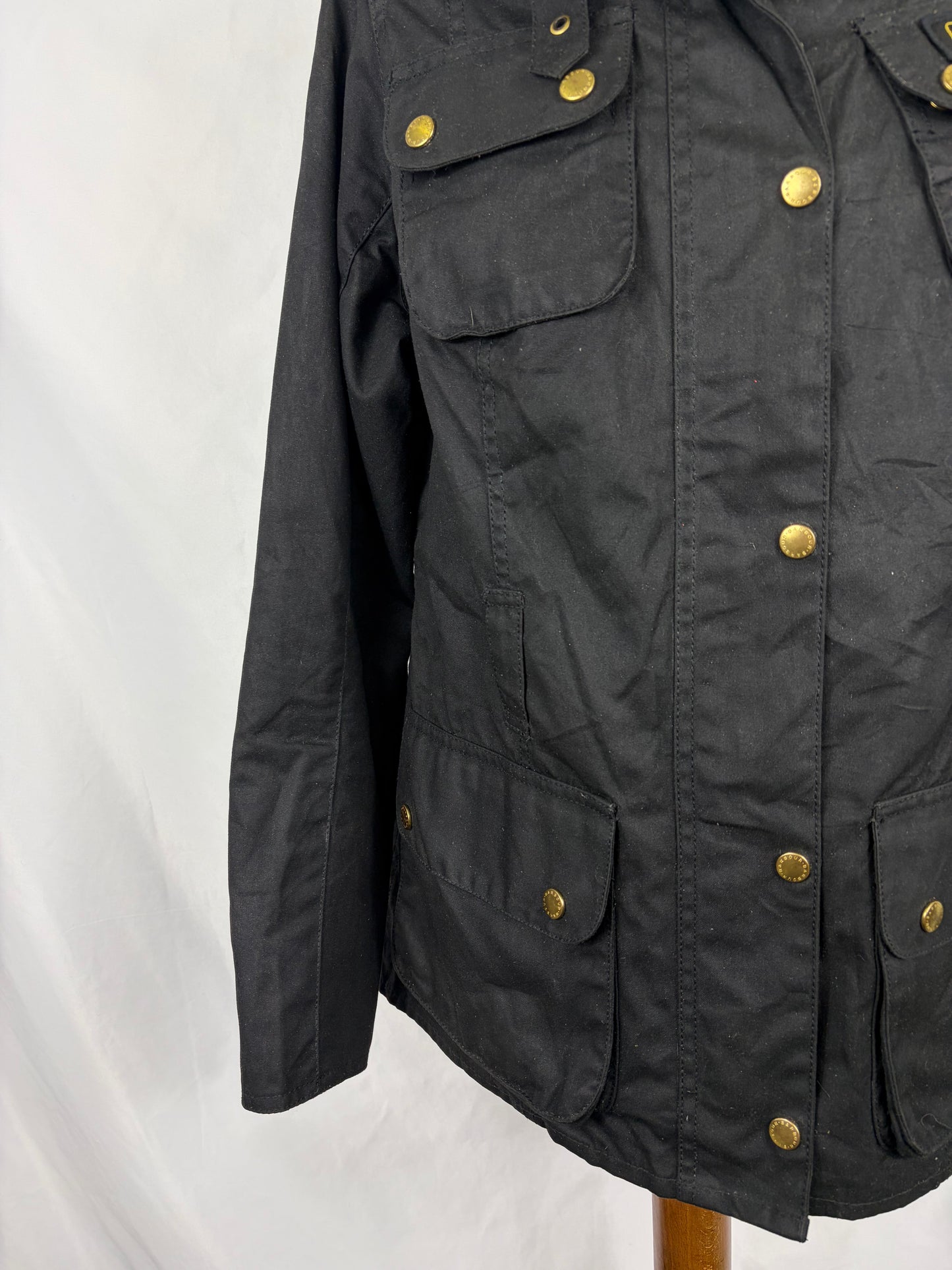Giacca Barbour International Donna Medium UK14 -Lady International Black jacket size uk14 tg.42/44
