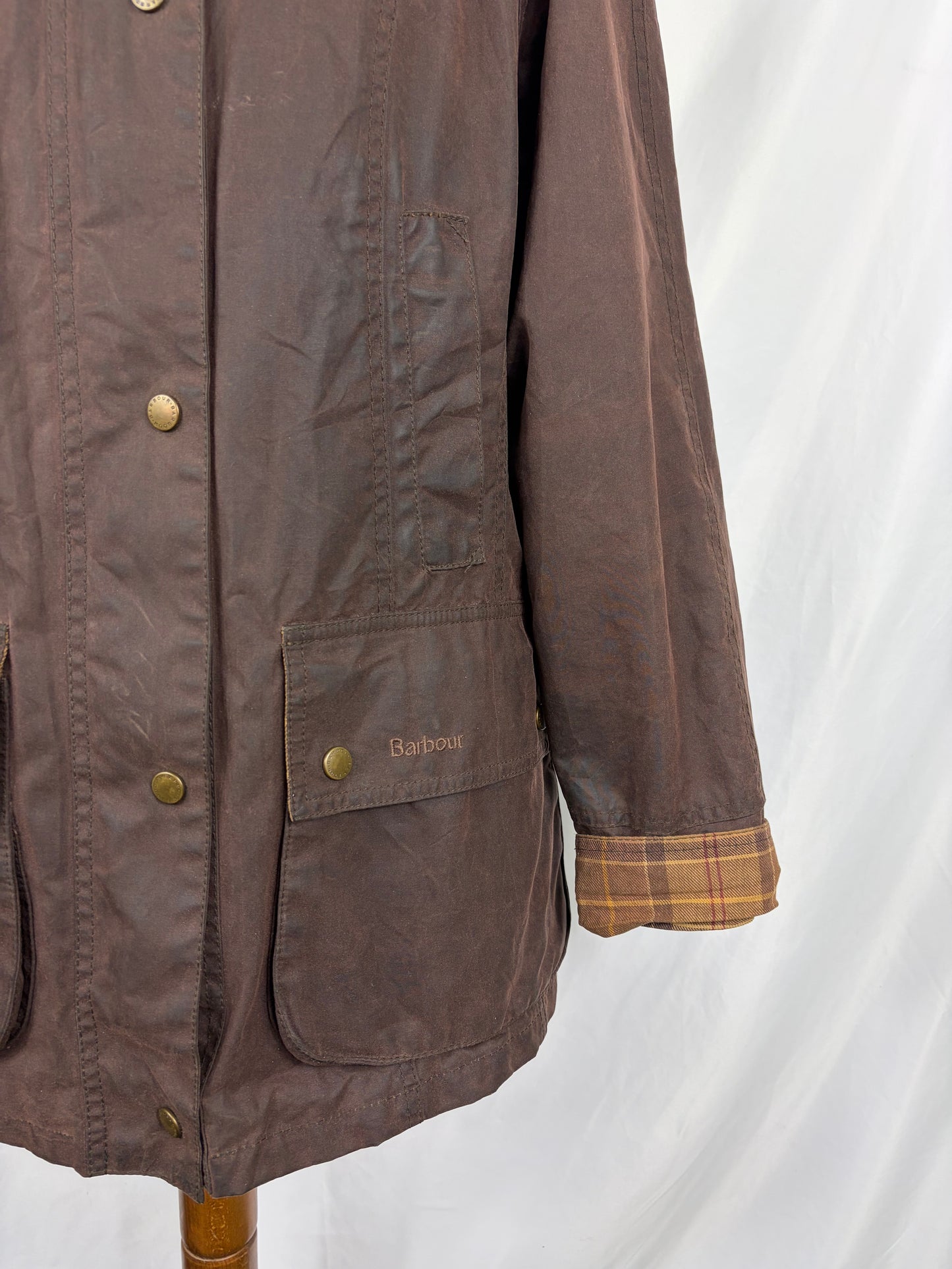 Giacca Barbour marrone Beadnell Uk 14 tg.44 -Lady Brown Beadnell Wax Jacket size uk14
