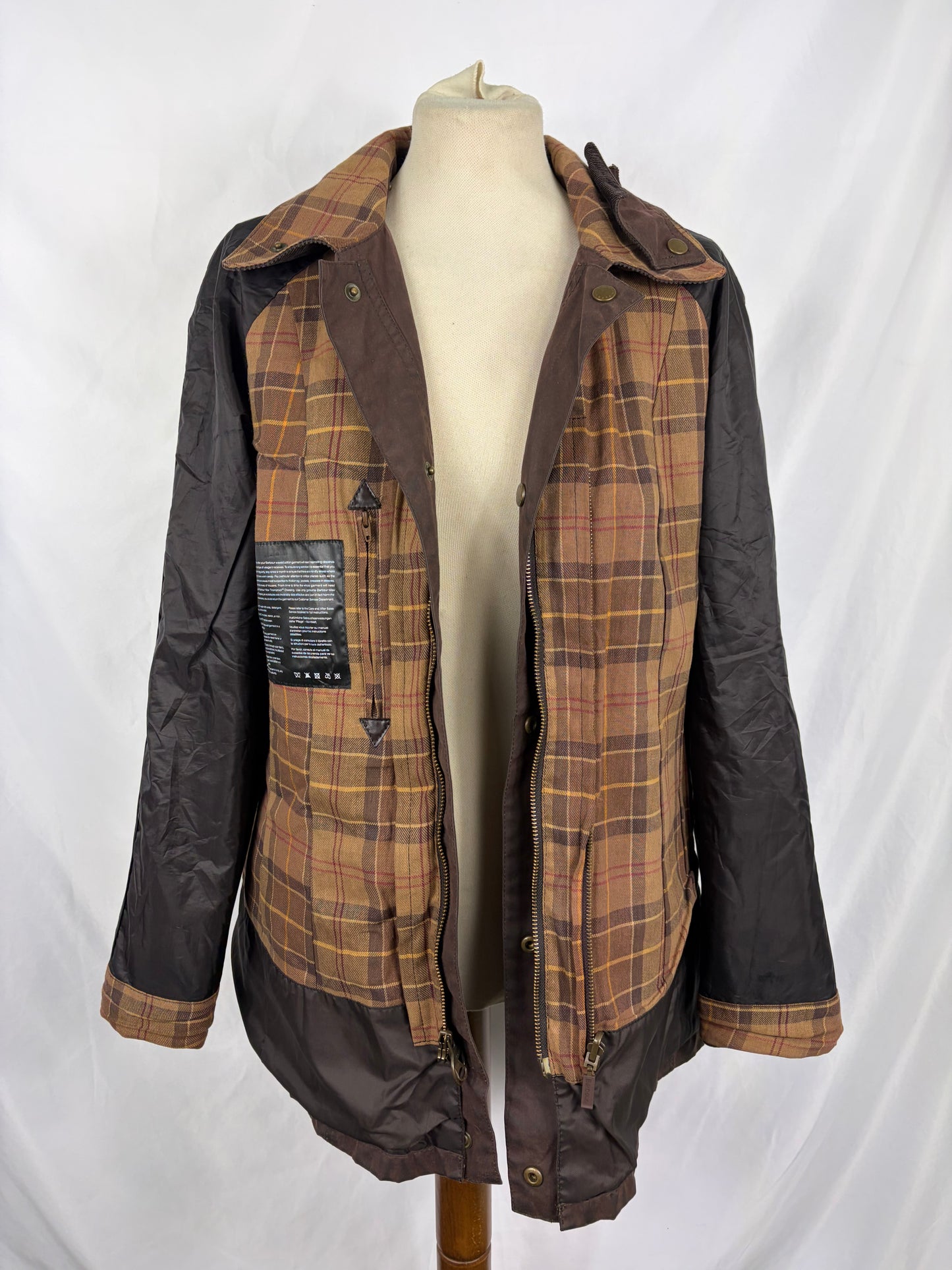 Giacca Barbour marrone Beadnell Uk 14 tg.44 -Lady Brown Beadnell Wax Jacket size uk14