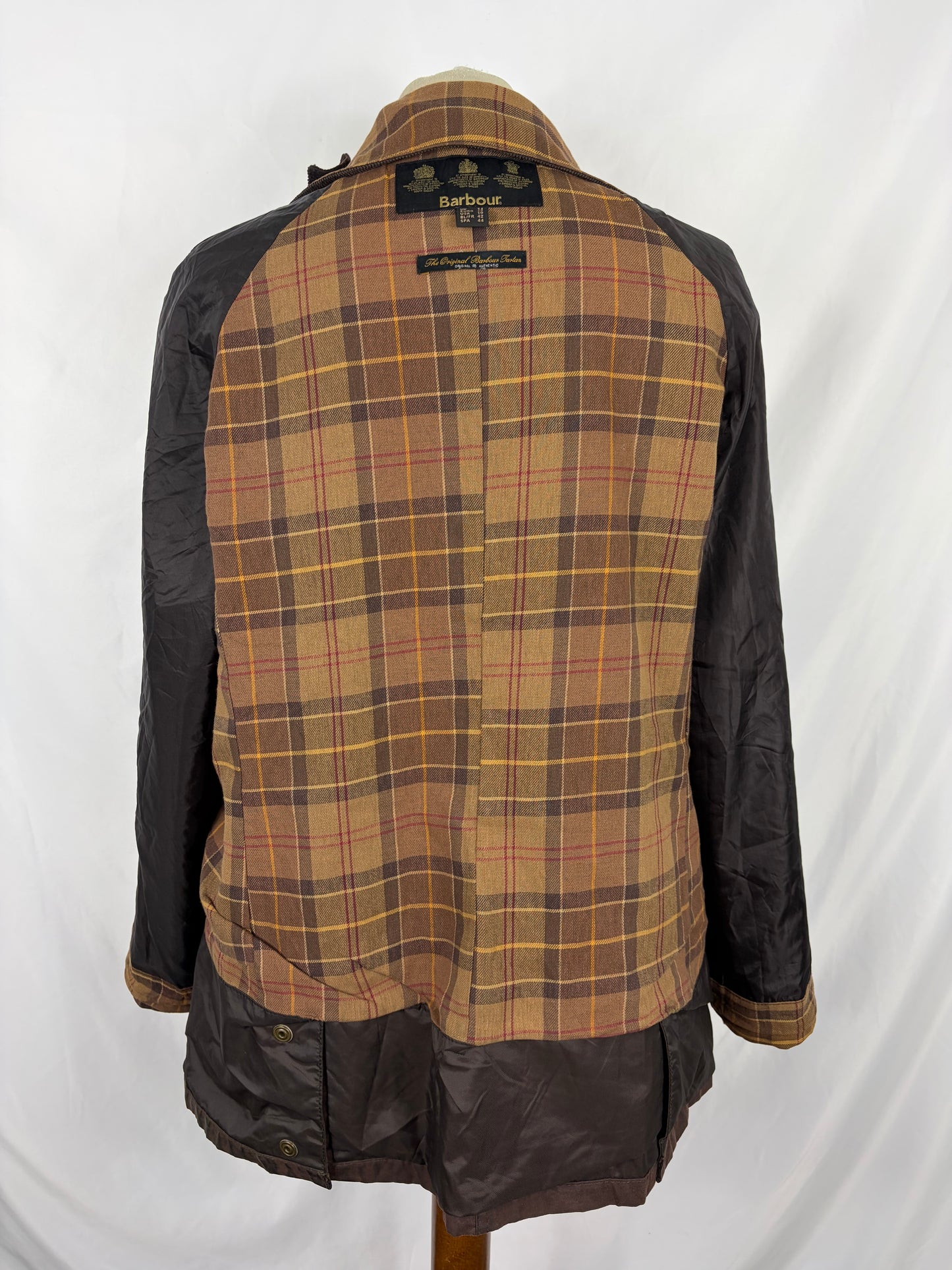 Giacca Barbour marrone Beadnell Uk 14 tg.44 -Lady Brown Beadnell Wax Jacket size uk14