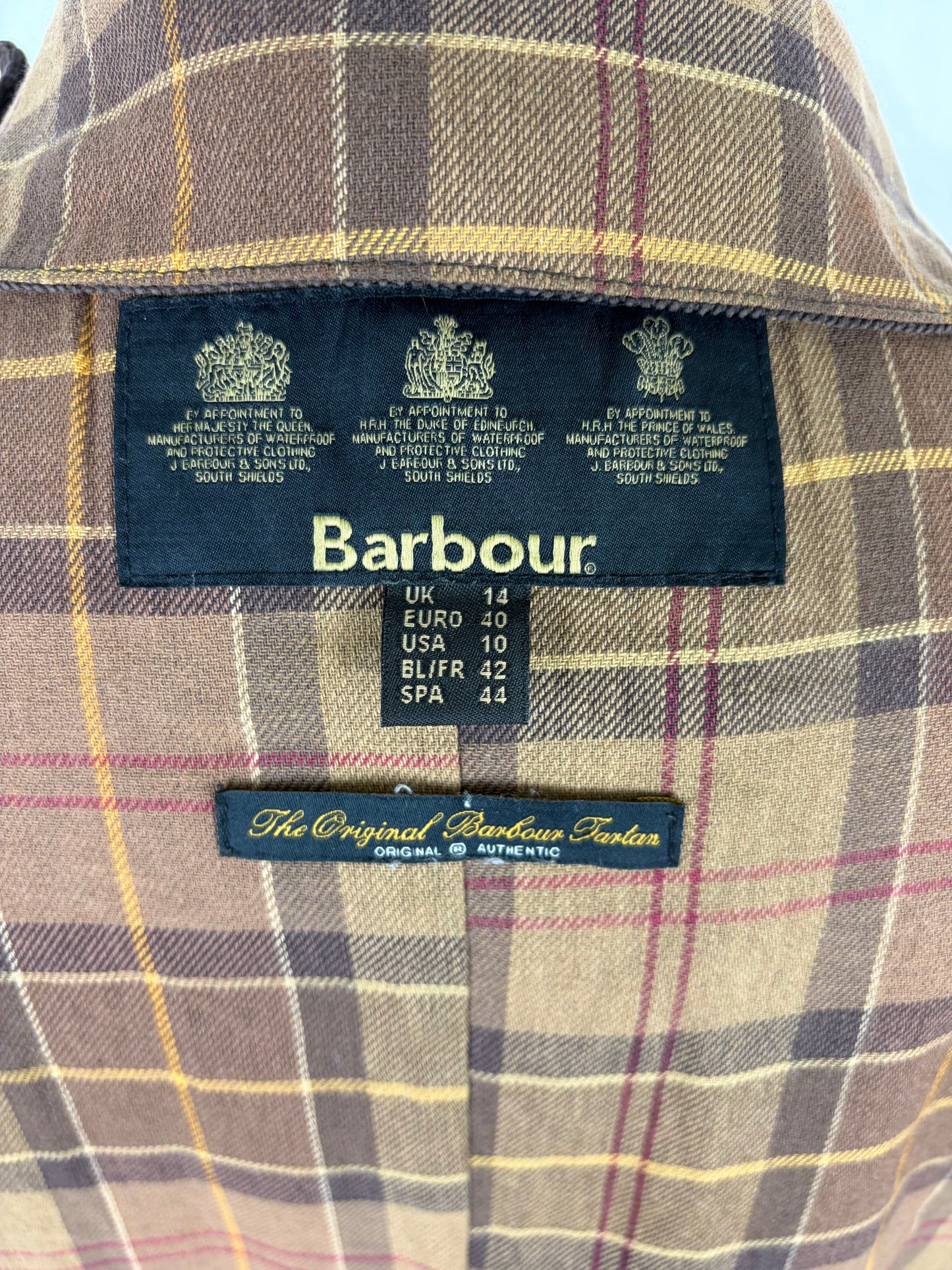 Giacca Barbour marrone Beadnell Uk 14 tg.44 -Lady Brown Beadnell Wax Jacket size uk14