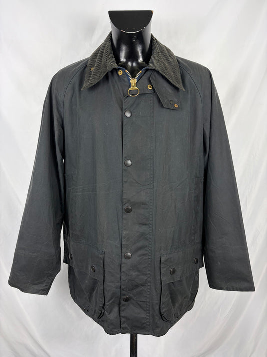 Barbour Giacca Beaufort vintage blu C44/112cm - Navy Beaufort Waxed jacket Size Large/XLarge