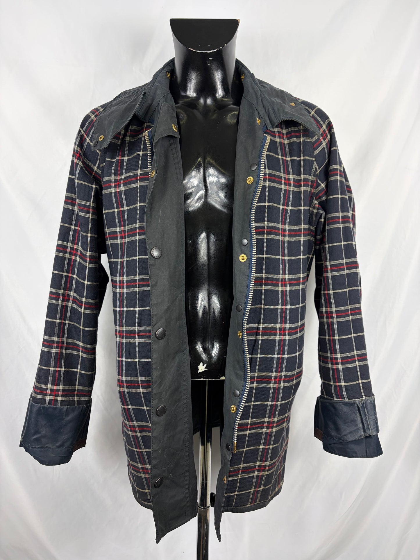 Barbour Giacca Beaufort vintage blu C44/112cm - Navy Beaufort Waxed jacket Size Large/XLarge - Shop In London