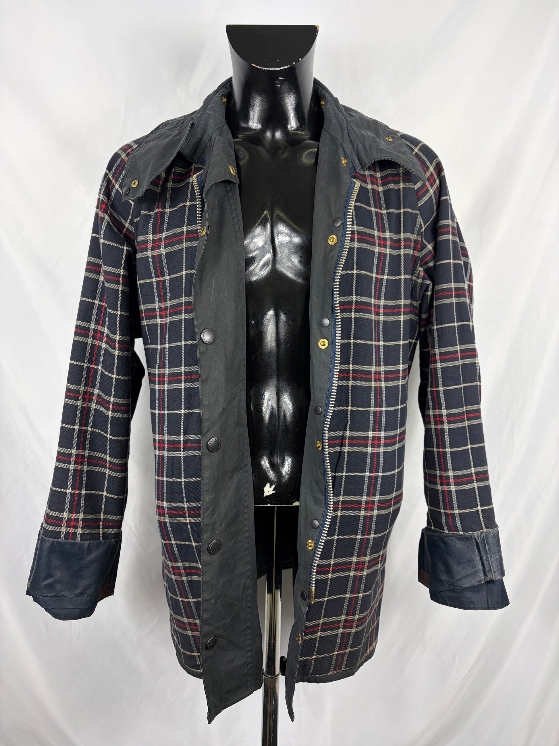 Barbour Giacca Beaufort vintage blu C44/112cm - Navy Beaufort Waxed jacket Size Large/XLarge - Shop In London