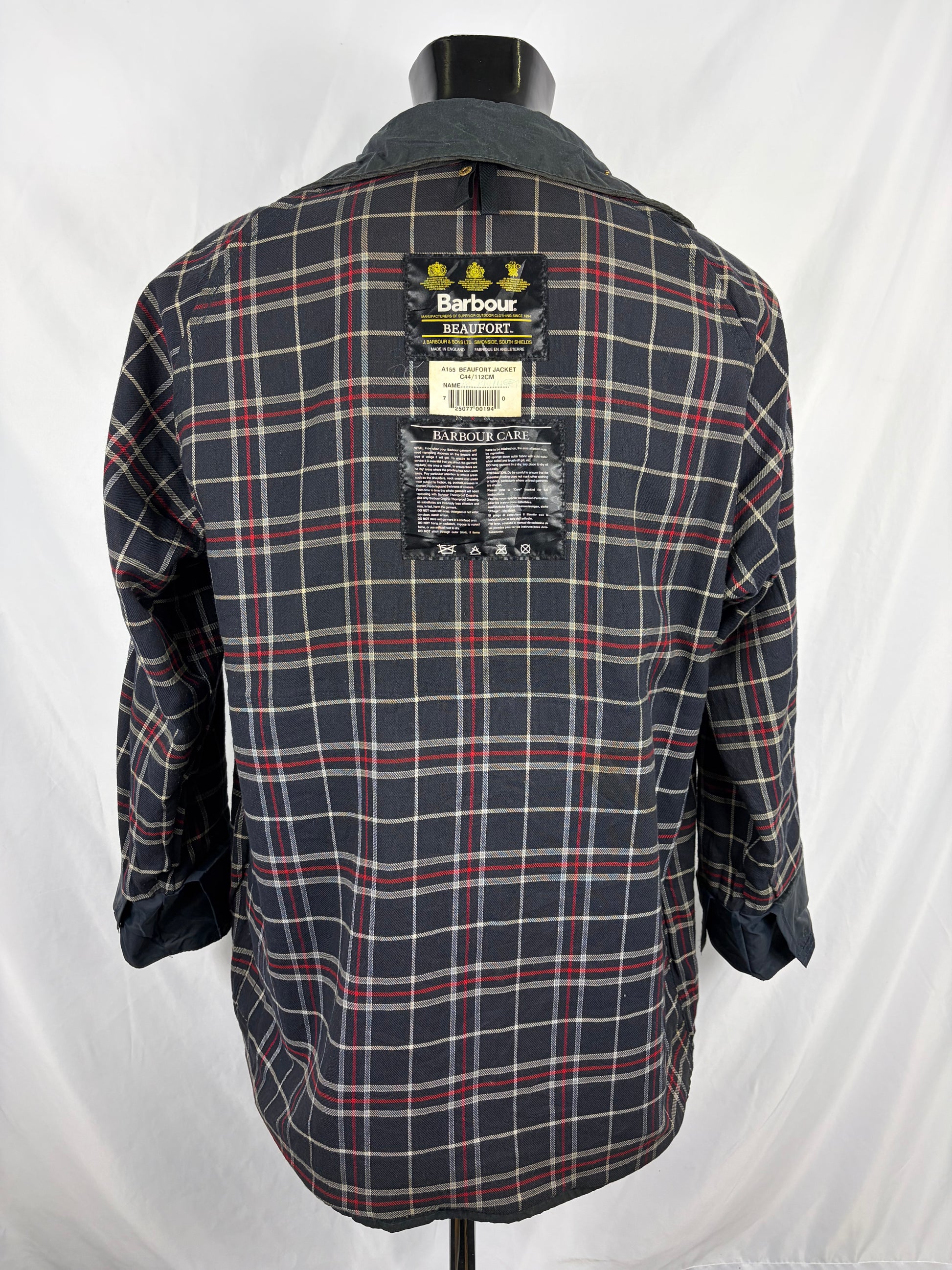 Barbour Giacca Beaufort vintage blu C44/112cm - Navy Beaufort Waxed jacket Size Large/XLarge - Shop In London