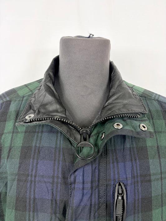 Giacca Barbour corta in tartan black watch XXL- Man Two Bell Wax Jacket blue size XXL