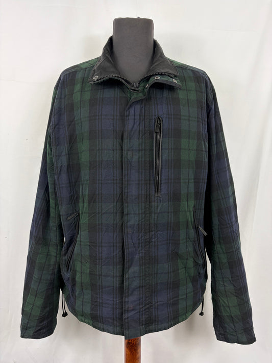 Giacca Barbour corta in tartan black watch XXL- Man Two Bell Wax Jacket blue size XXL