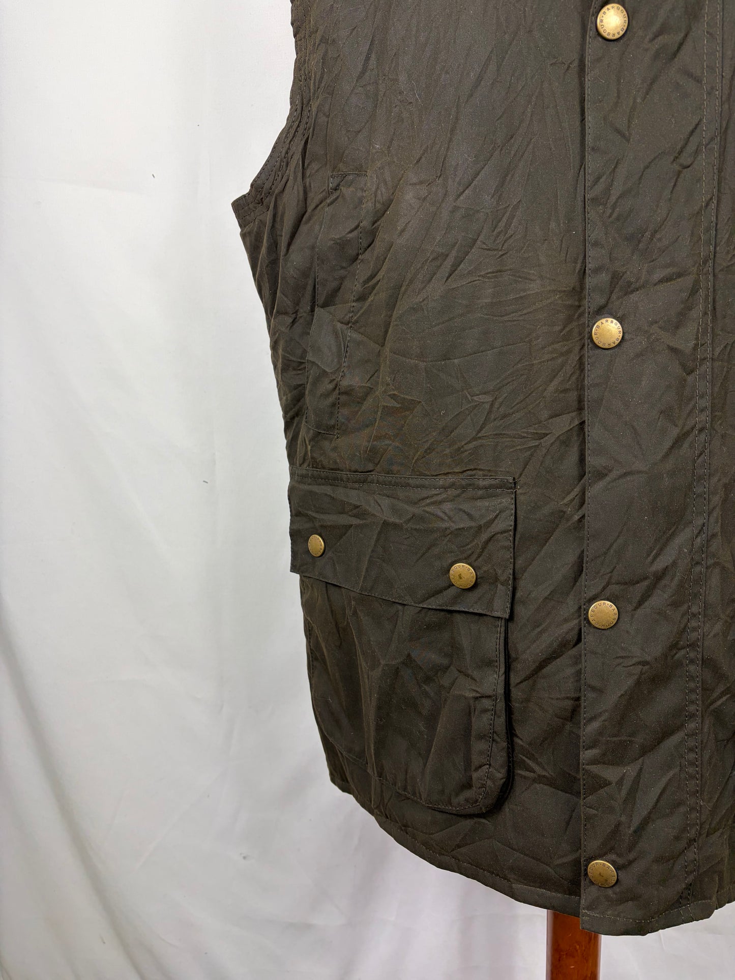 Barbour Gilet cerato da uomo Westmorland Verde Xlarge- Olive vintage Westmorland Waistcoat size Xlarge