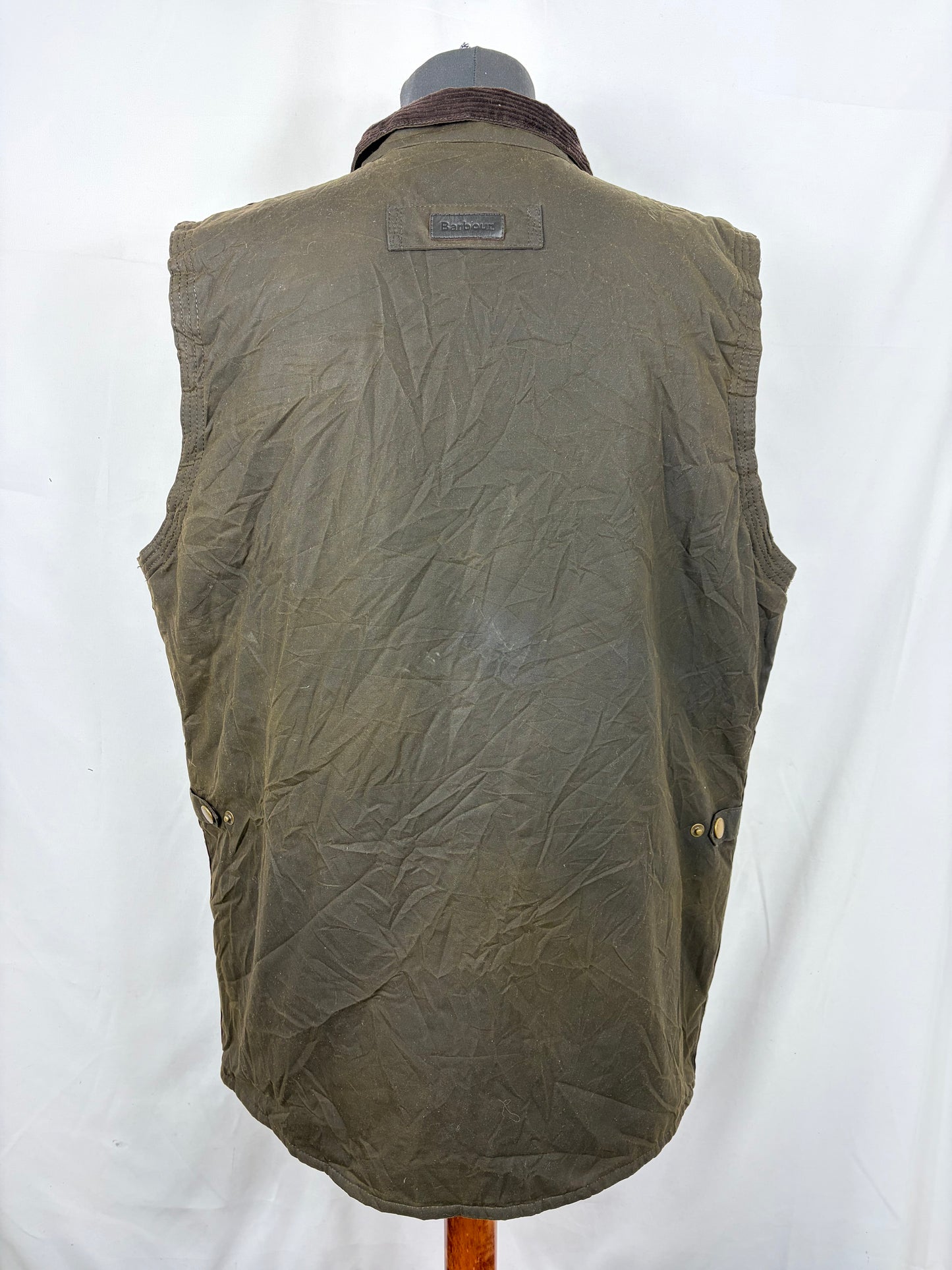 Barbour Gilet cerato da uomo Westmorland Verde Xlarge- Olive vintage Westmorland Waistcoat size Xlarge