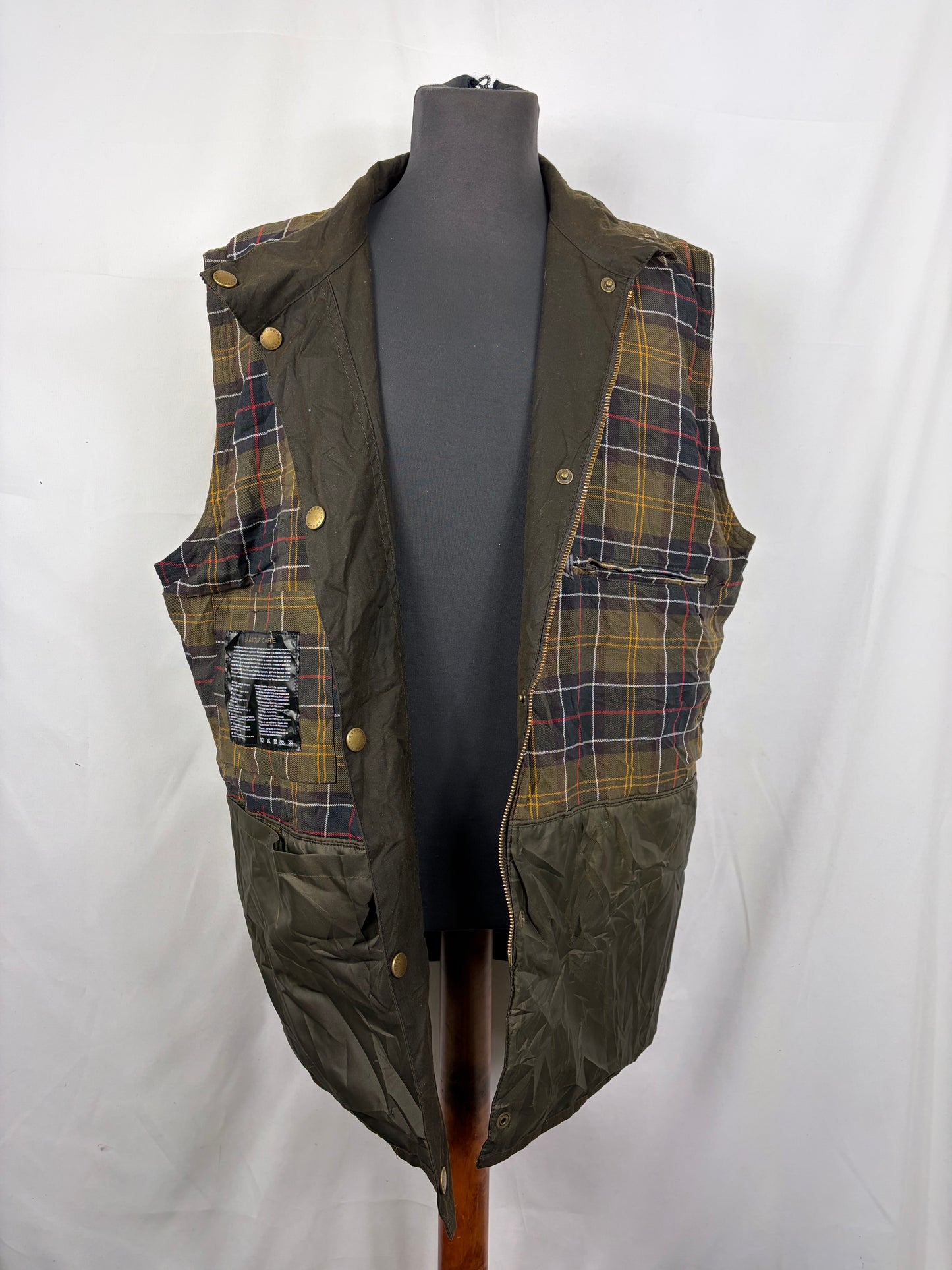 Barbour Gilet cerato da uomo Westmorland Verde Xlarge- Olive vintage Westmorland Waistcoat size Xlarge