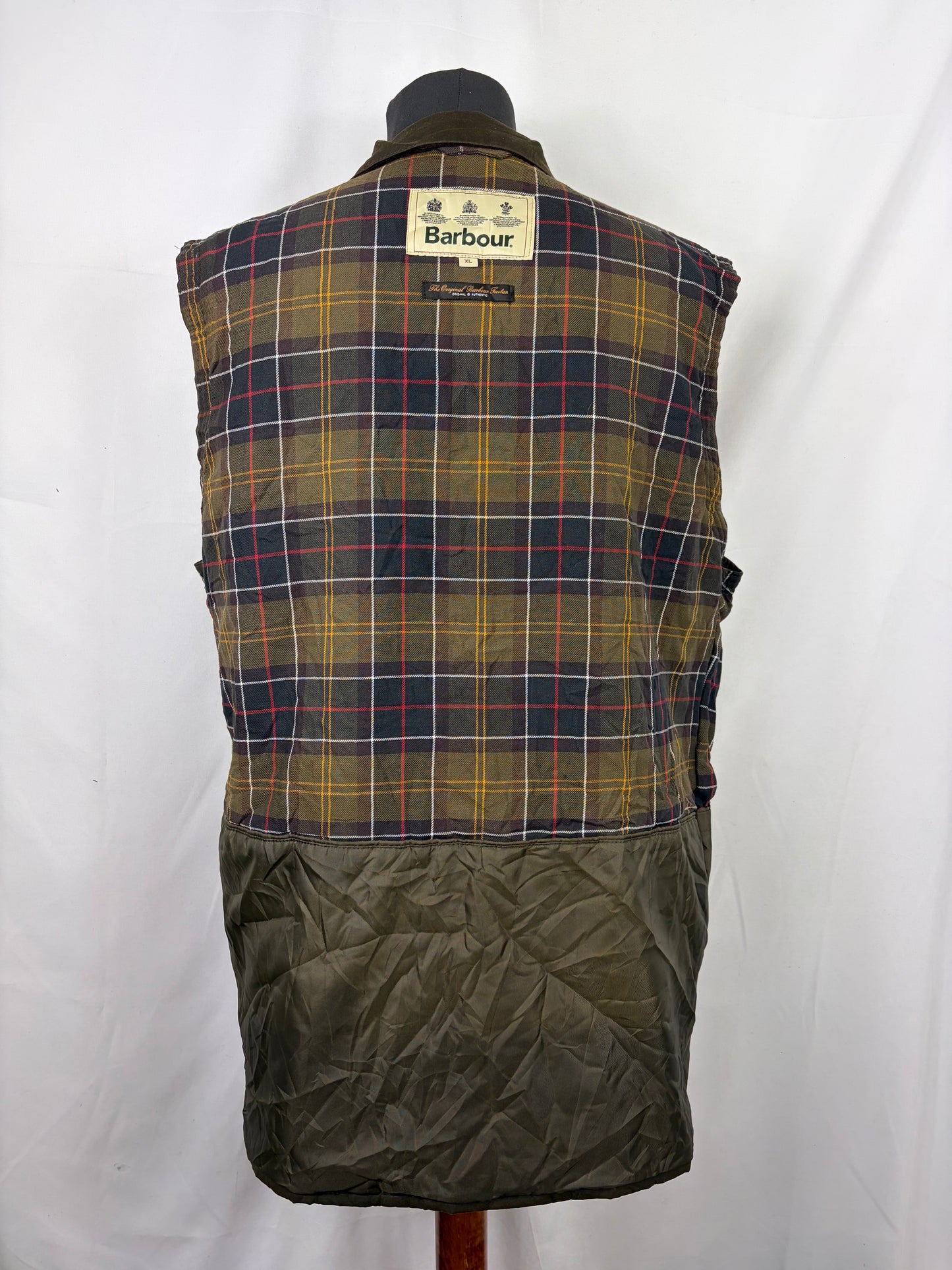 Barbour Gilet cerato da uomo Westmorland Verde Xlarge- Olive vintage Westmorland Waistcoat size Xlarge