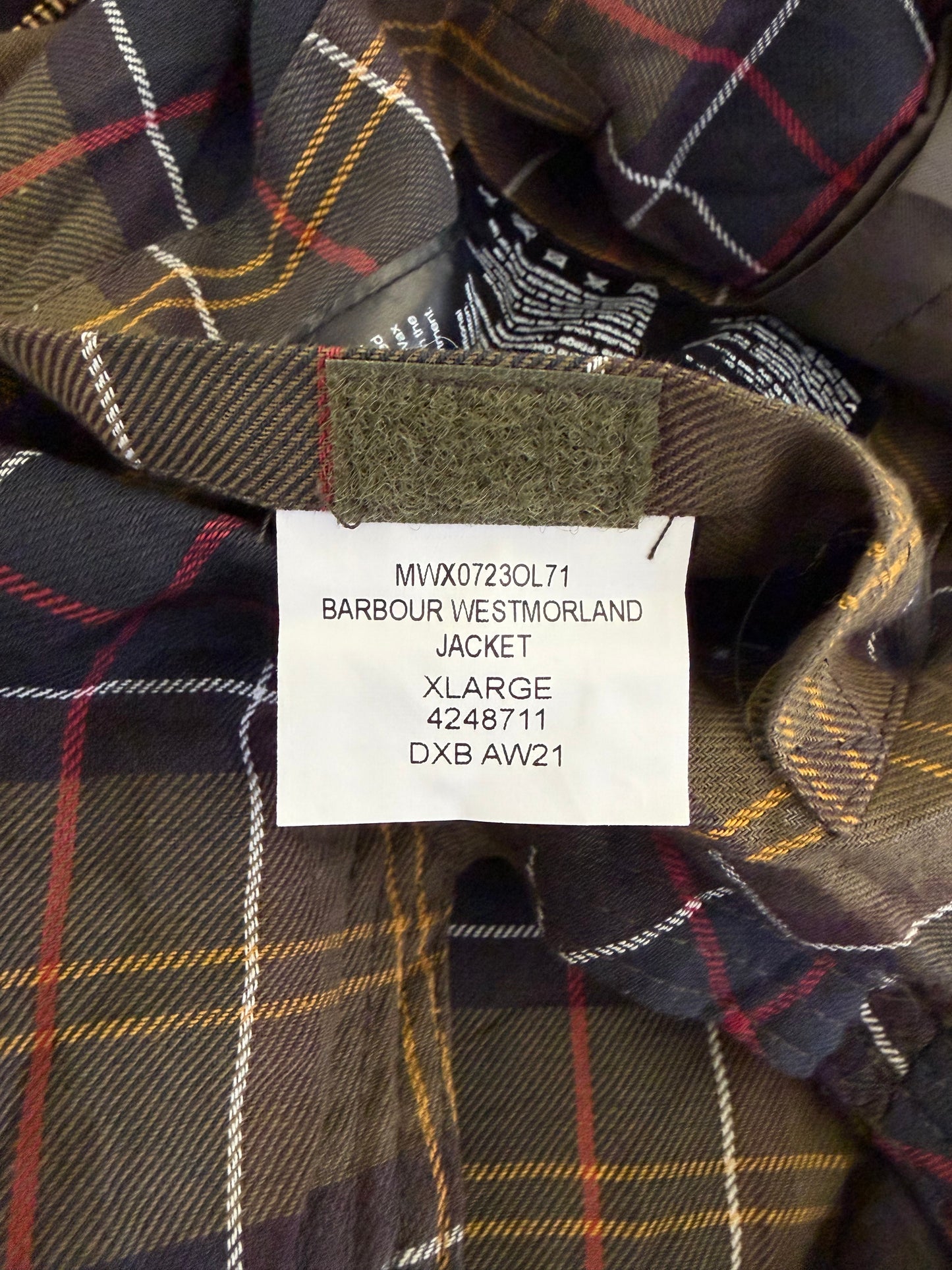 Barbour Gilet cerato da uomo Westmorland Verde Xlarge- Olive vintage Westmorland Waistcoat size Xlarge