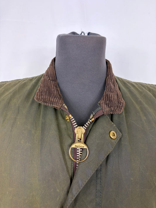 Barbour Gilet cerato da uomo Westmorland Verde Large- Green vintage Westmorland Waistcoat size Large