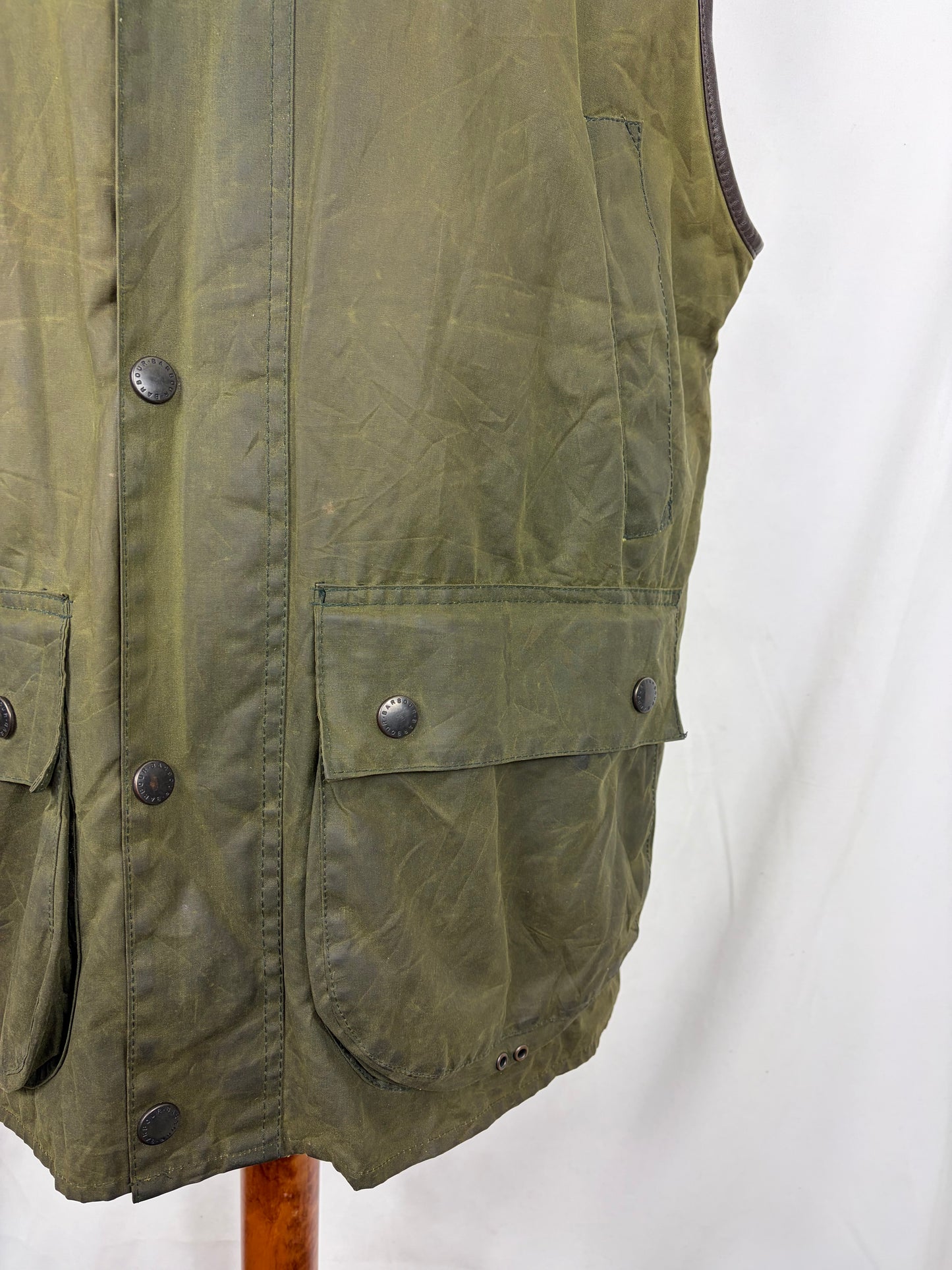 Barbour Gilet cerato da uomo Westmorland Verde Large- Green vintage Westmorland Waistcoat size Large