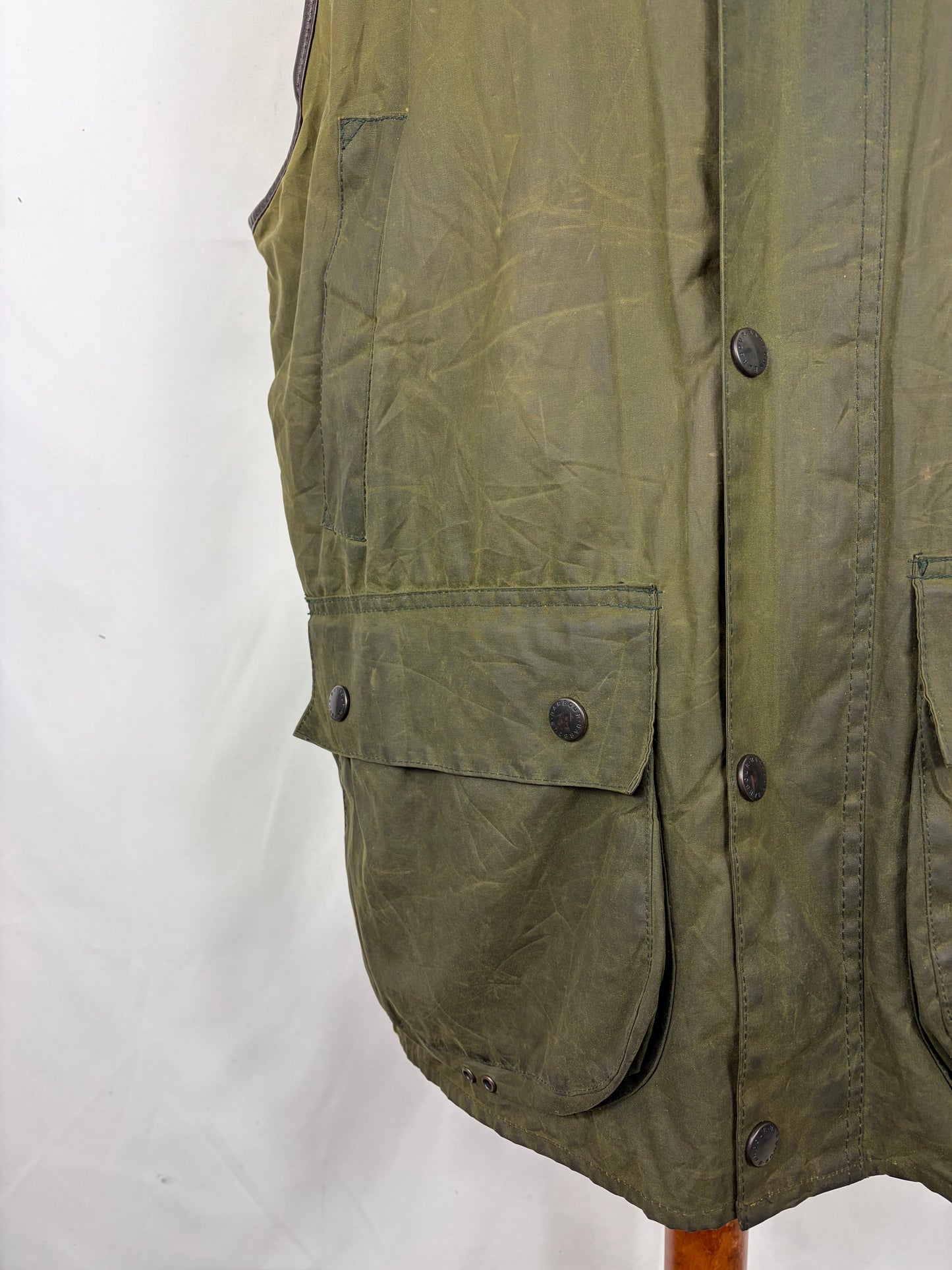 Barbour Gilet cerato da uomo Westmorland Verde Large- Green vintage Westmorland Waistcoat size Large